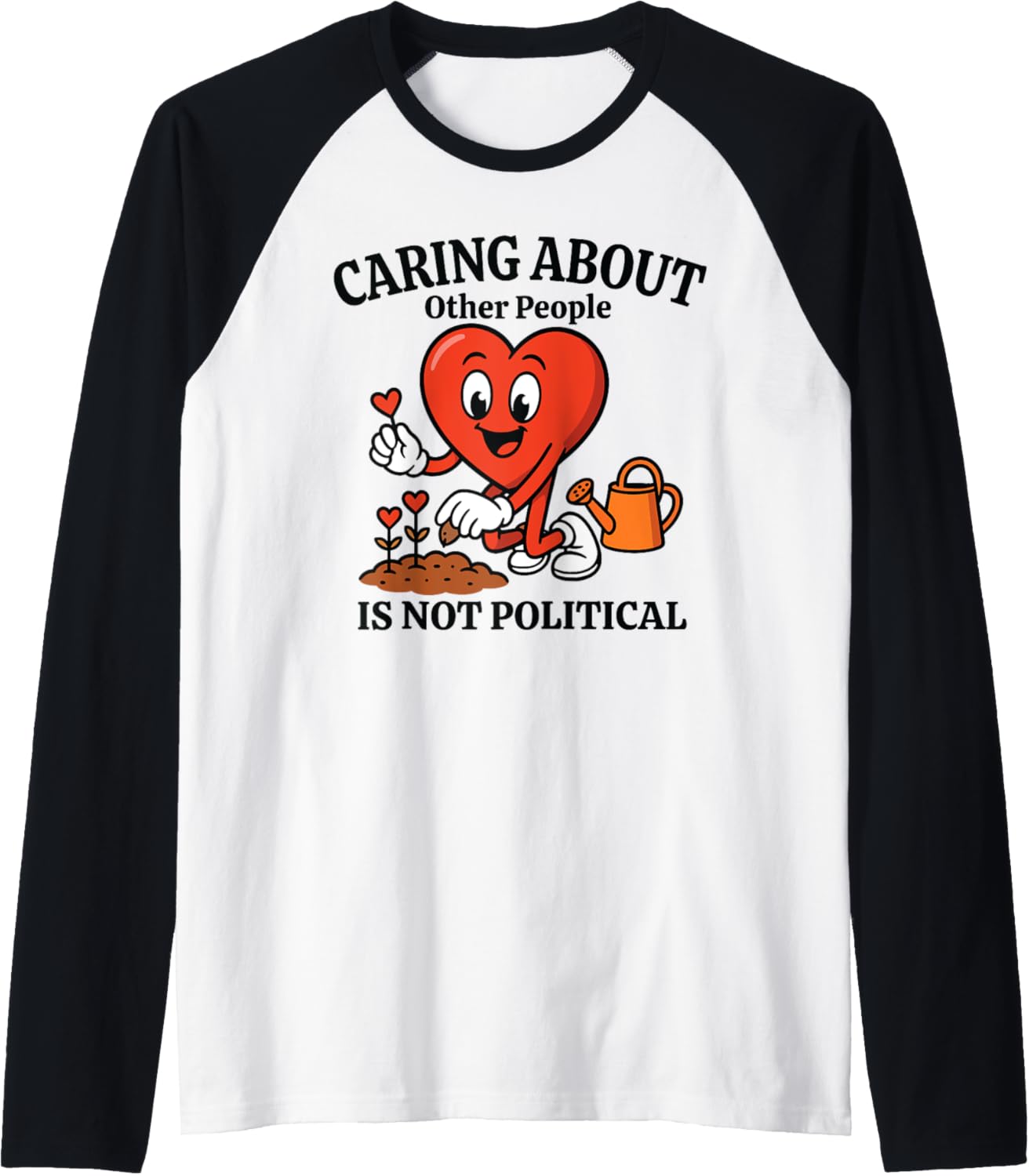 Caring About Other People Is Not Political Social Justice Raglan Baseball Tee