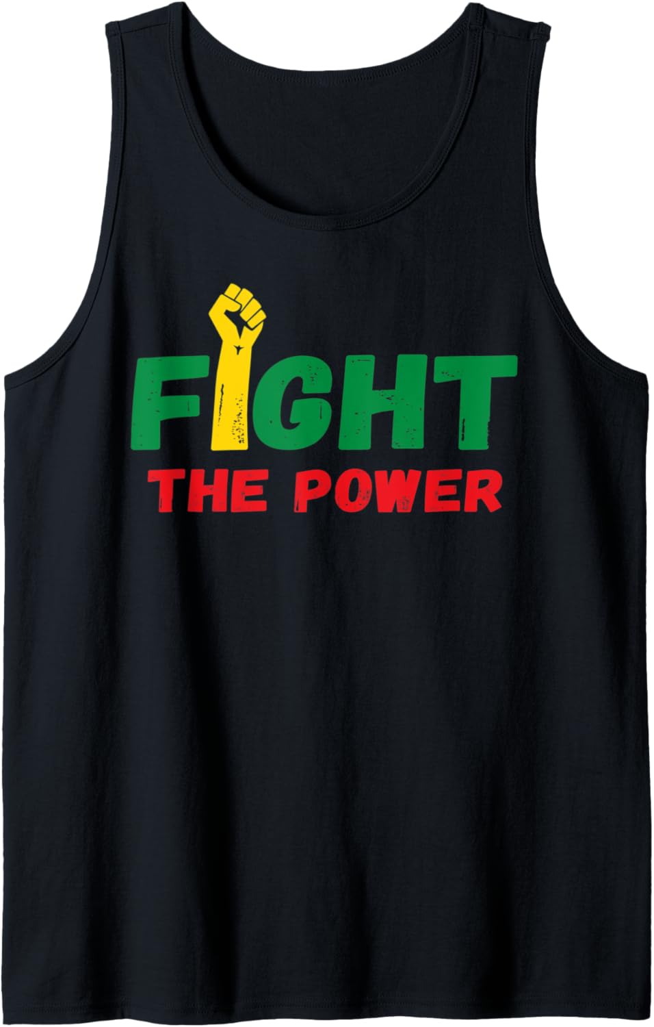 BLM Fight The Power Racial Social Justice Pan African Flag Tank Top