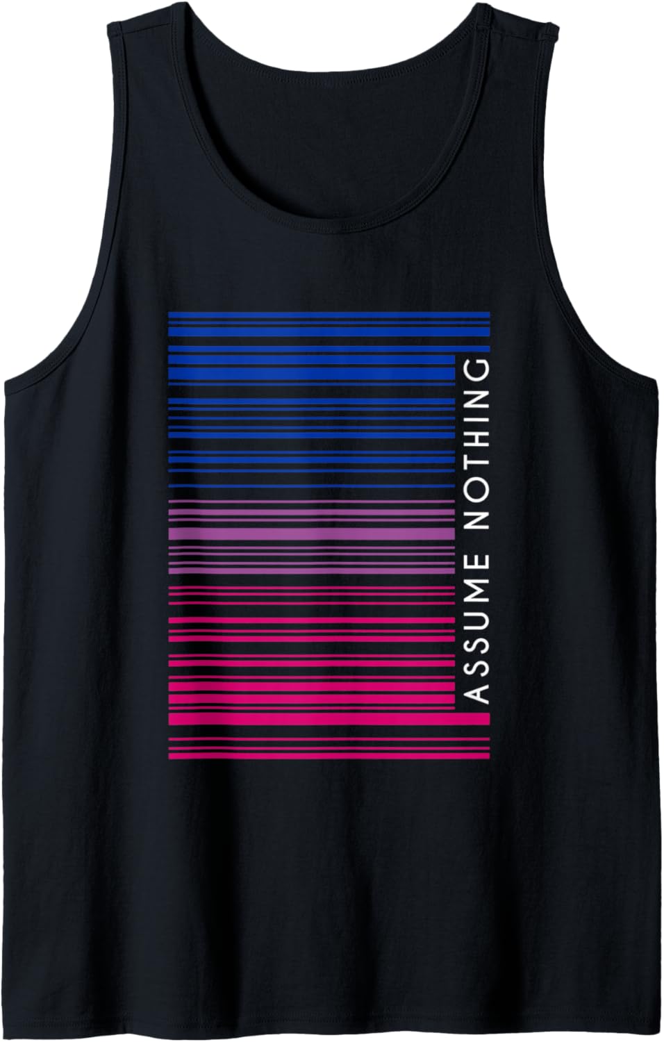 Assume Nothing Bi Flag Bisexual Barcode LGBT Social Justice Tank Top