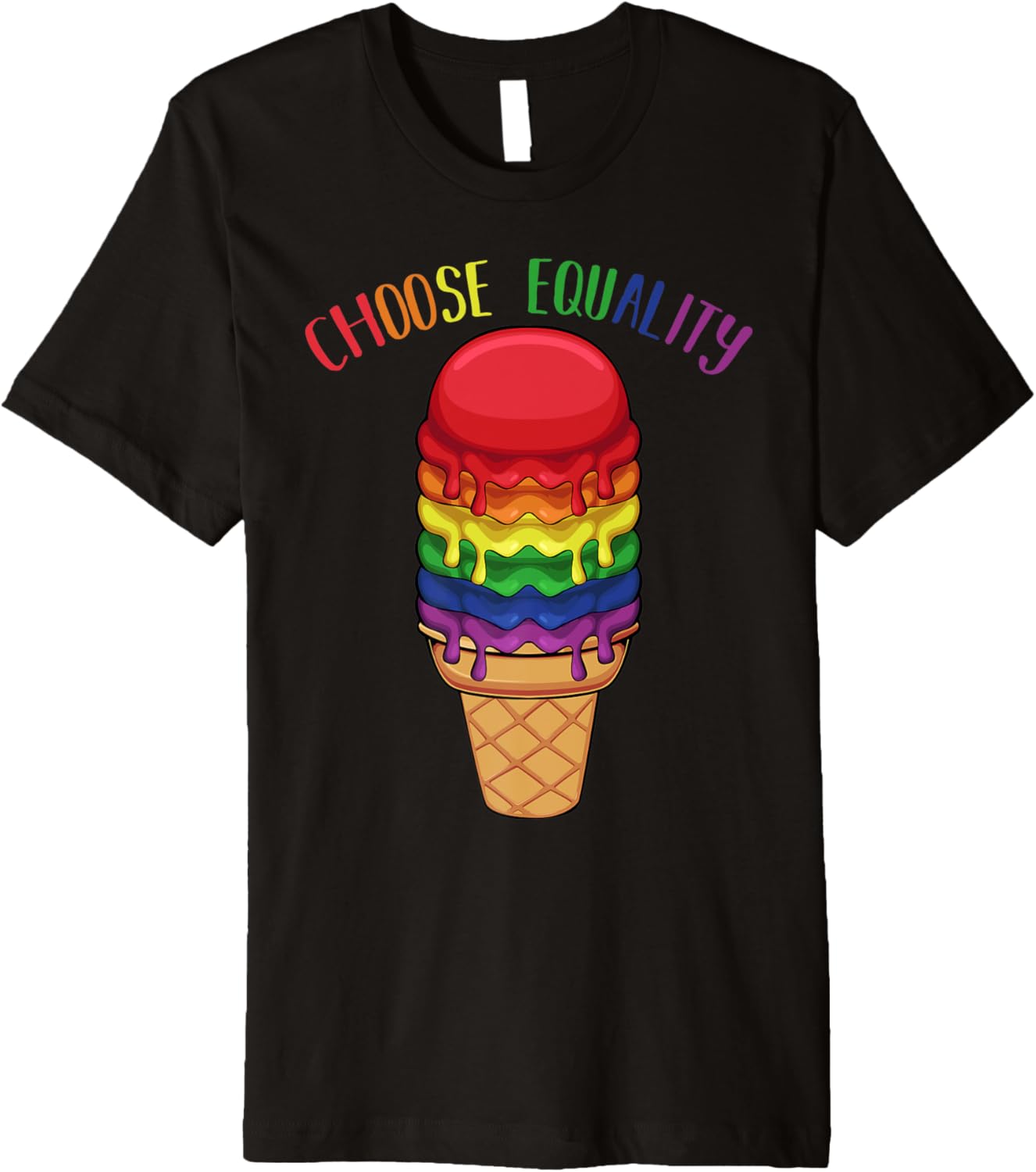 Choose Equality Rainbow Ice Cream LGBT Pride Human Rights Premium