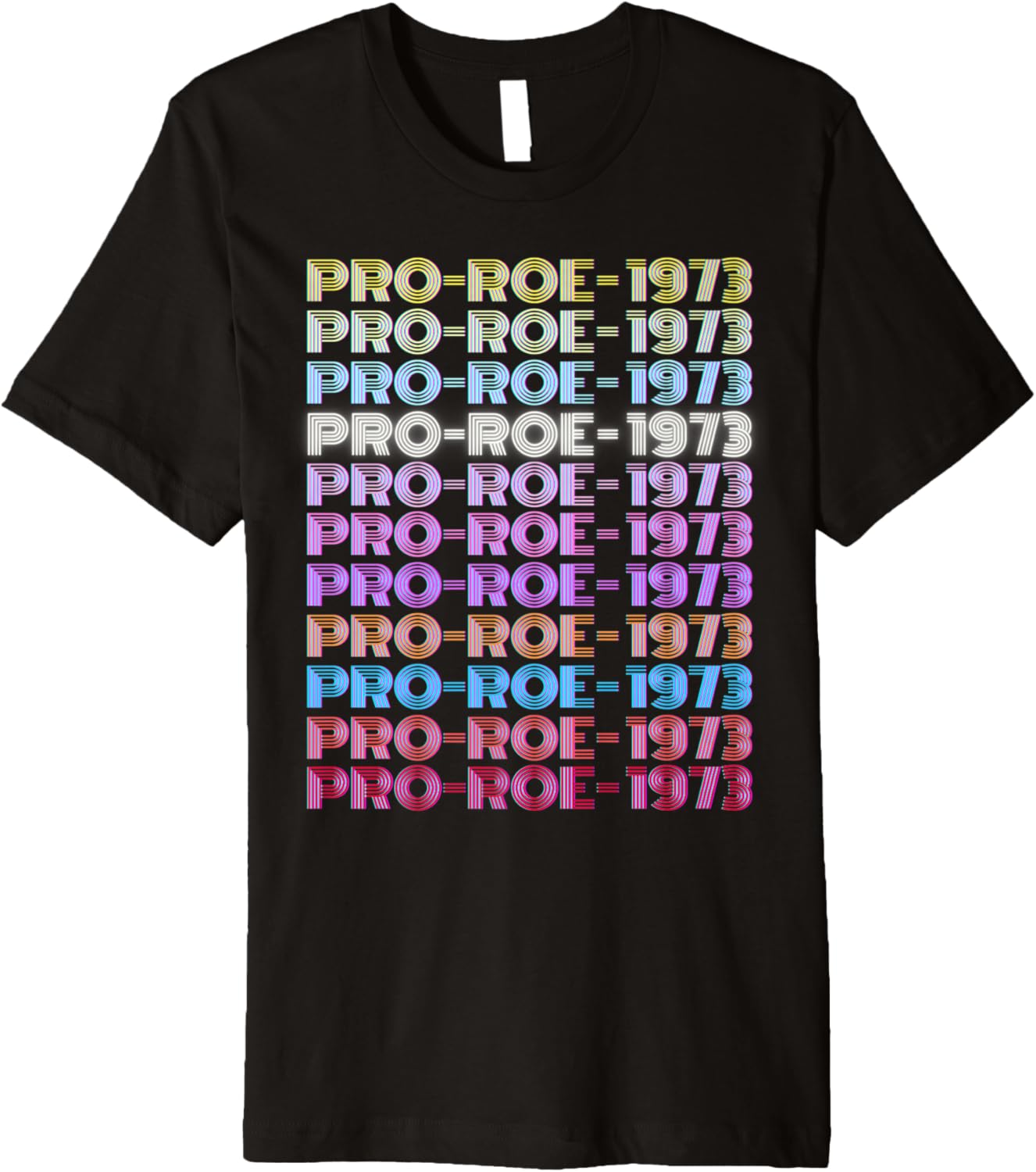 1973 Pro Roe Social Justice Feminist Glitchy Rainbow Retro Premium