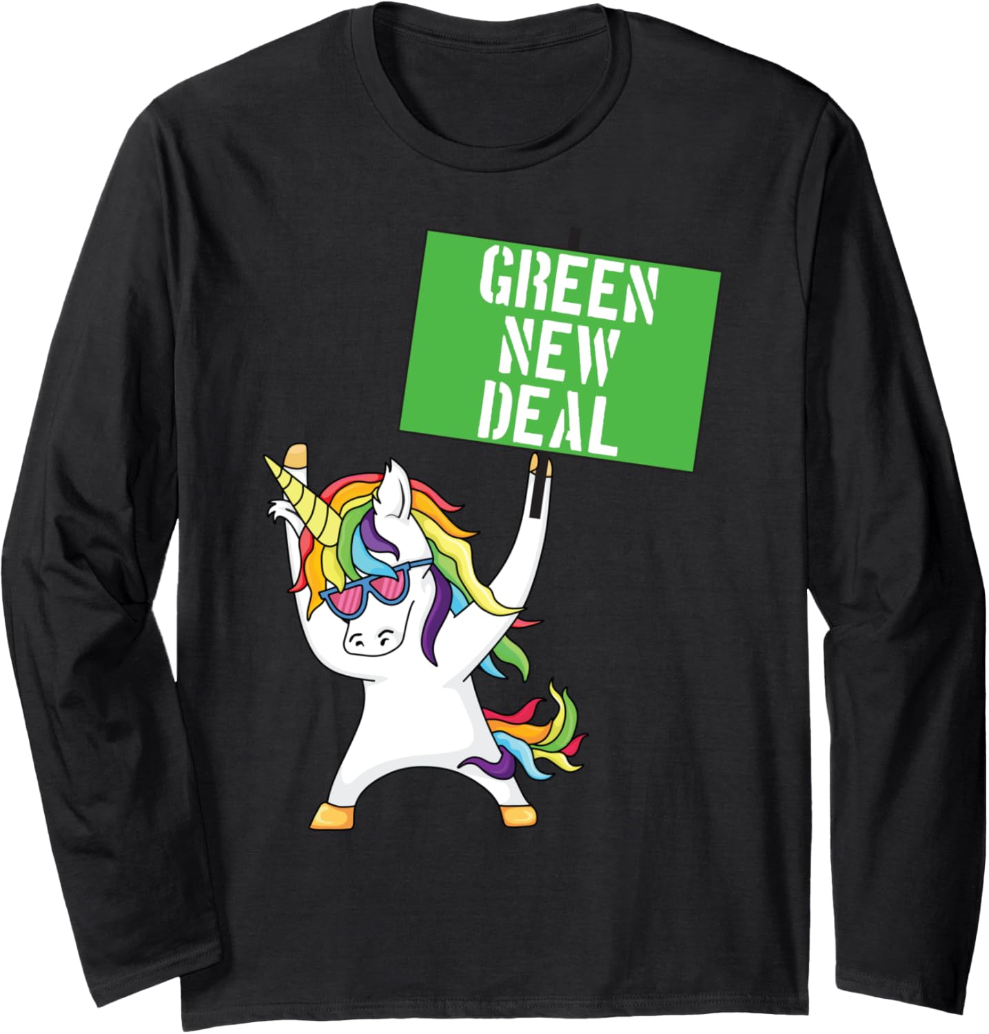 AOC Green New Deal Unicorn Justice Human Rights Activist Dnc Long Sleeve