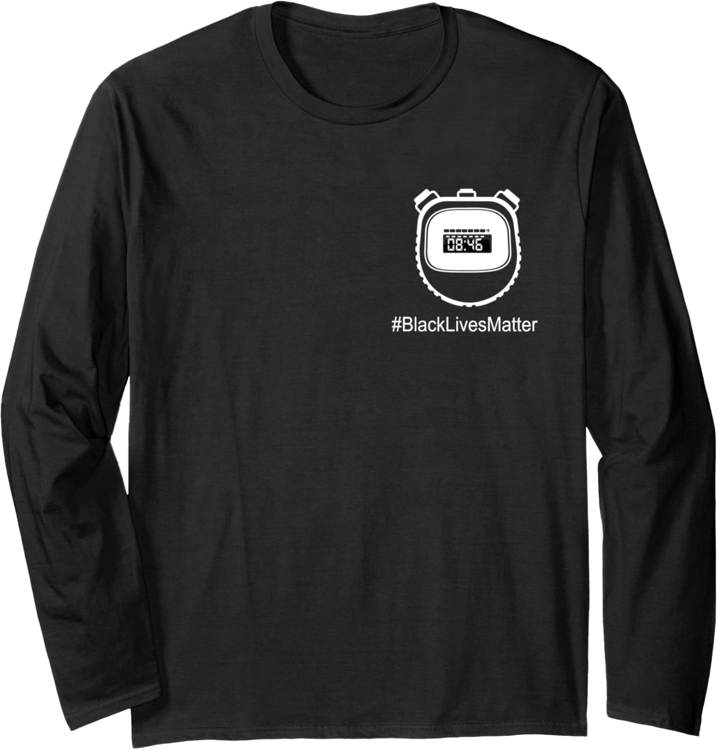 Black Lives Matter 8:46 Stopwatch Game Day Social Justice Long Sleeve