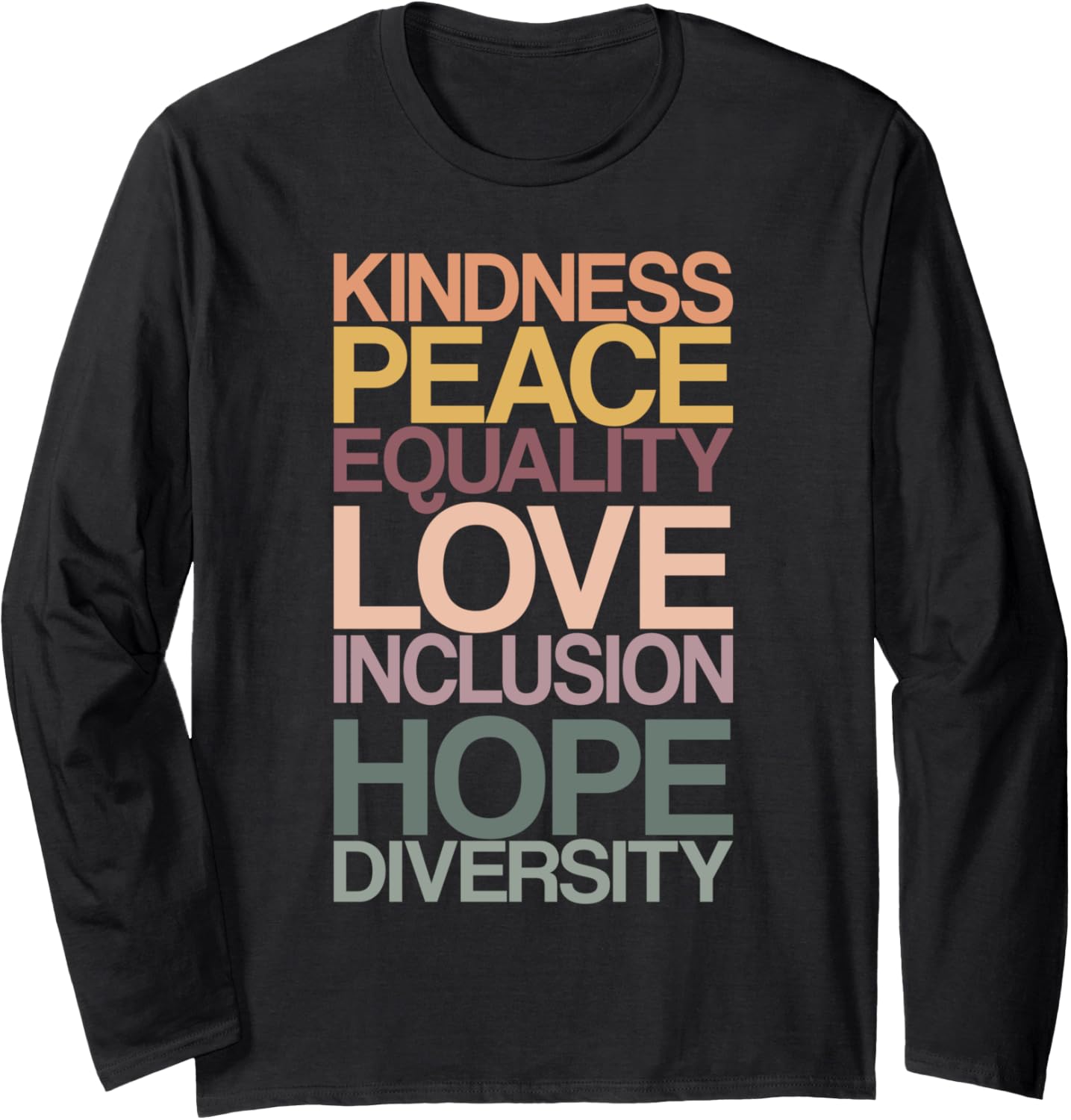 Boho Pastel Kindness Peace Hope Human Rights Social Justice Long Sleeve