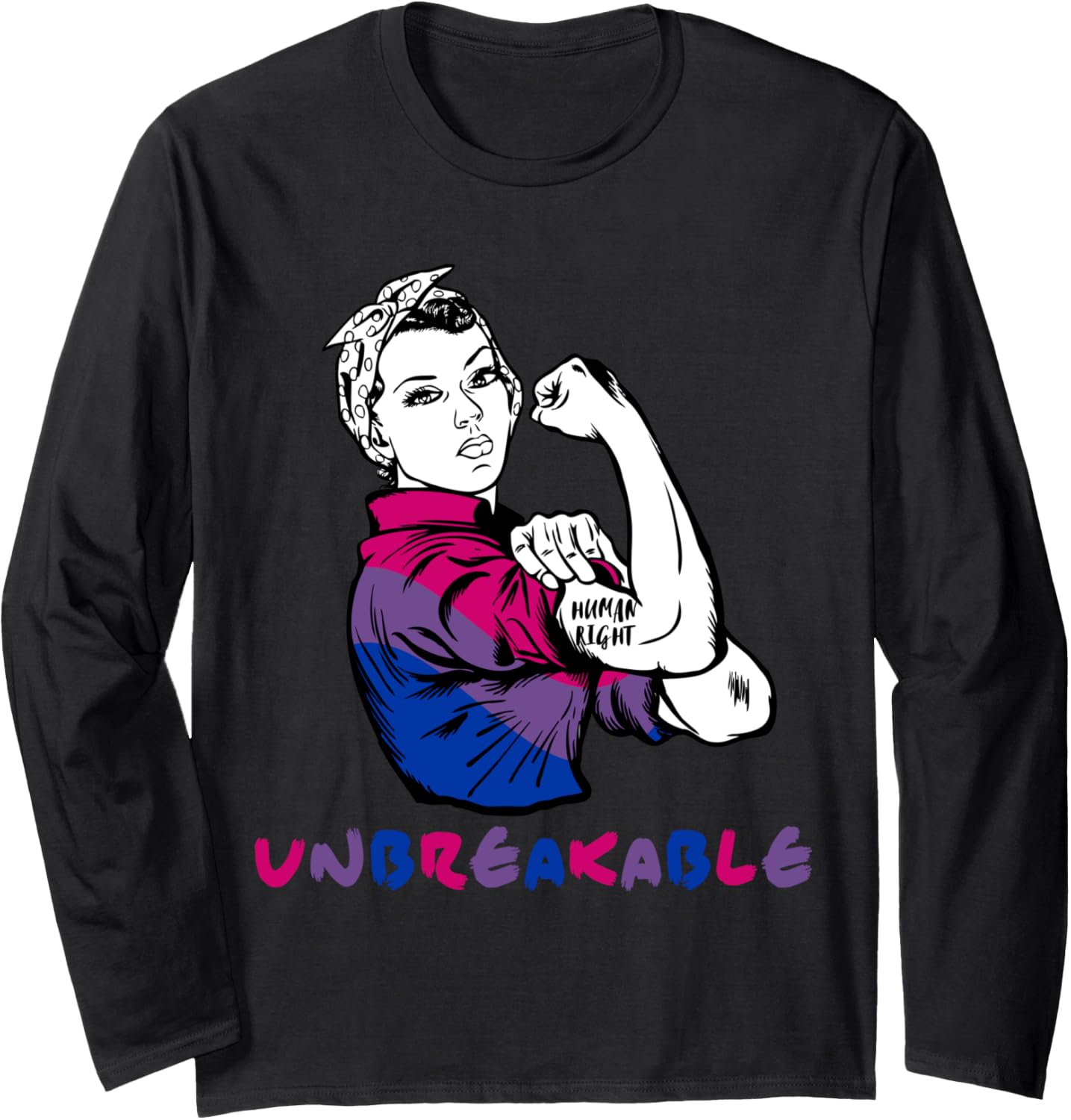 Bisexual Human Rights Unbreakable LGBTQ Cool LGBT Ally Gift Long Sleeve