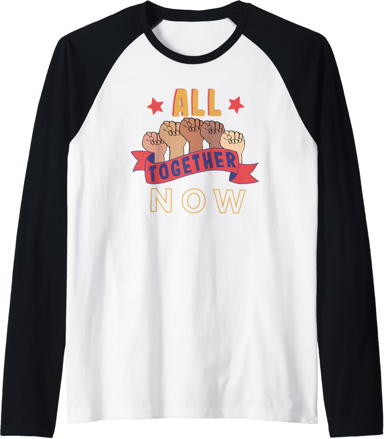 All Together Now Inclusion Equality Social Justice Shirt Raglan Baseball Tee