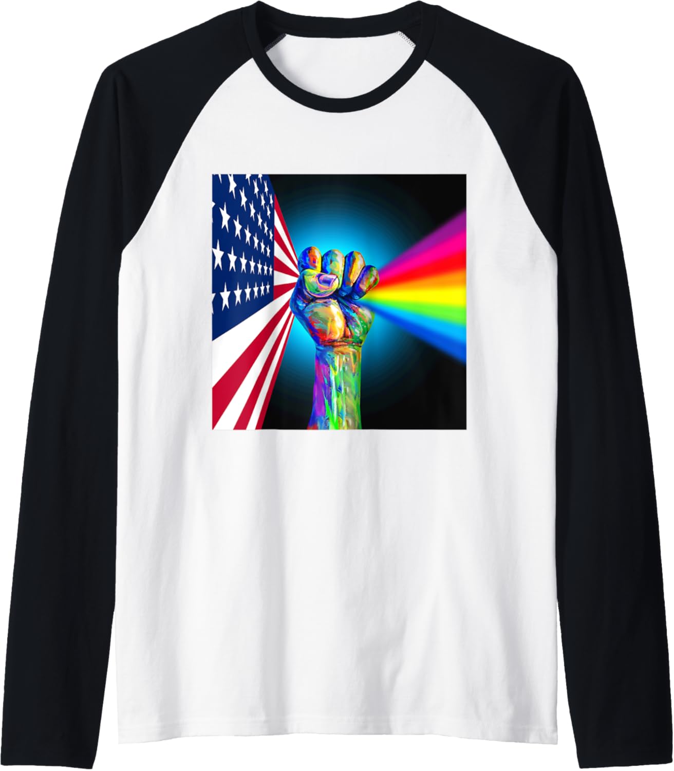 American Social justice Raglan Baseball Tee