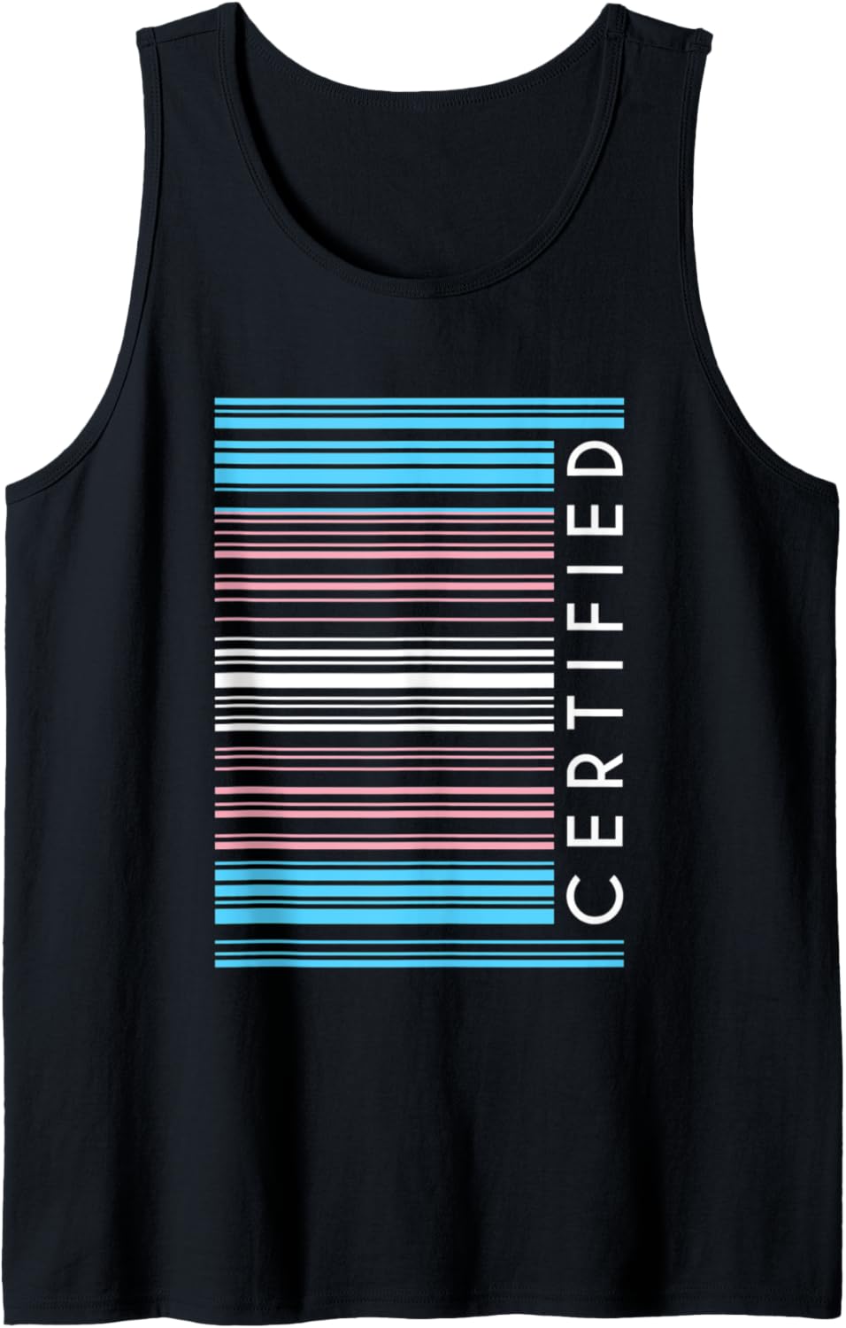 Certified Trans Barcode LGBTQ Social Justice Human Rights Tank Top
