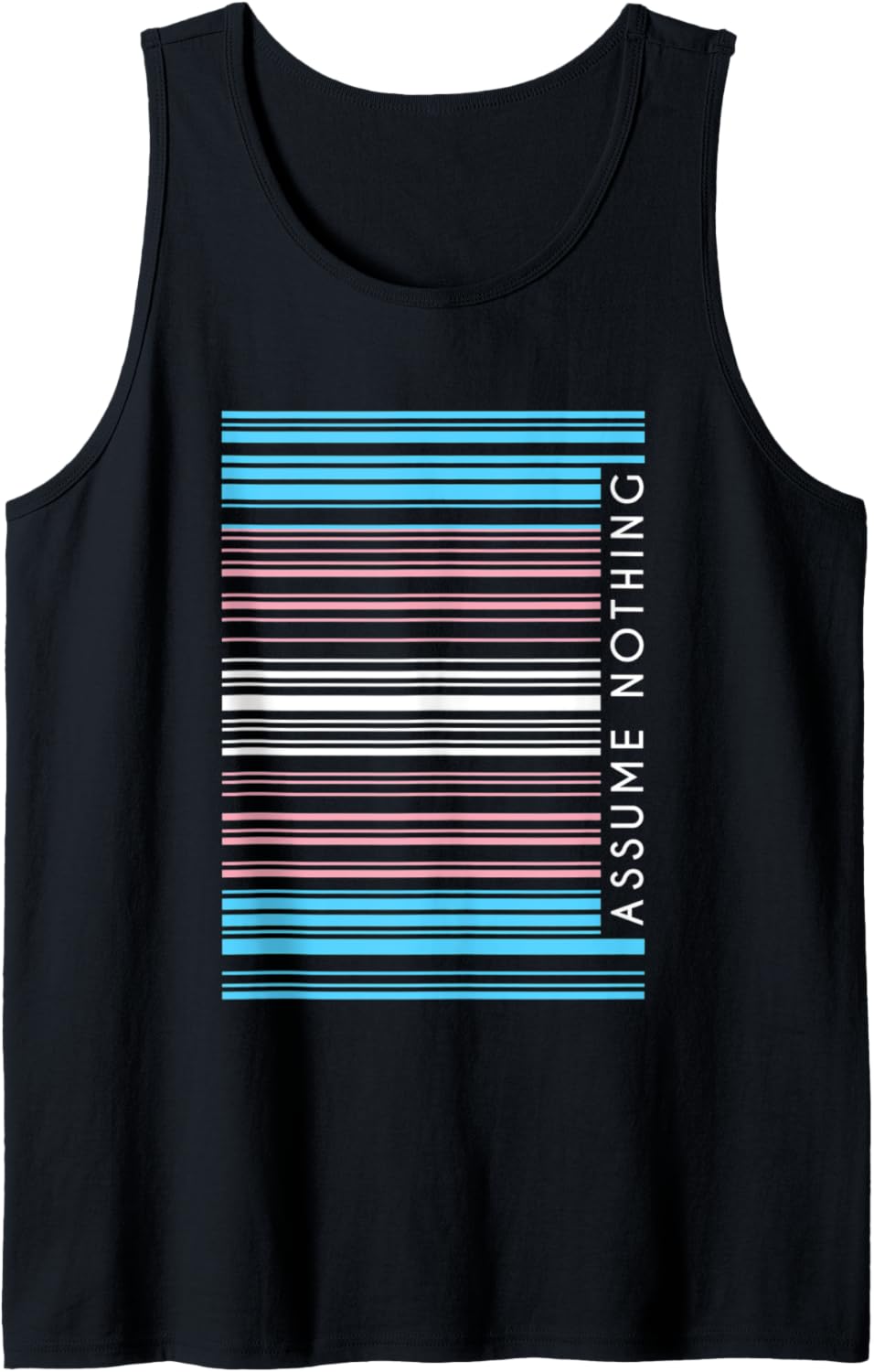 Assume Nothing Trans Barcode LGBT Social Justice Transgender Tank Top