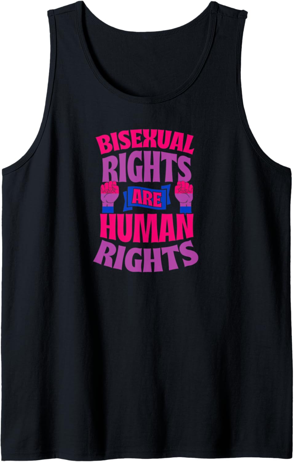 Bisexual Rights Are Human Rights Protest March Bi Pride Art Tank Top