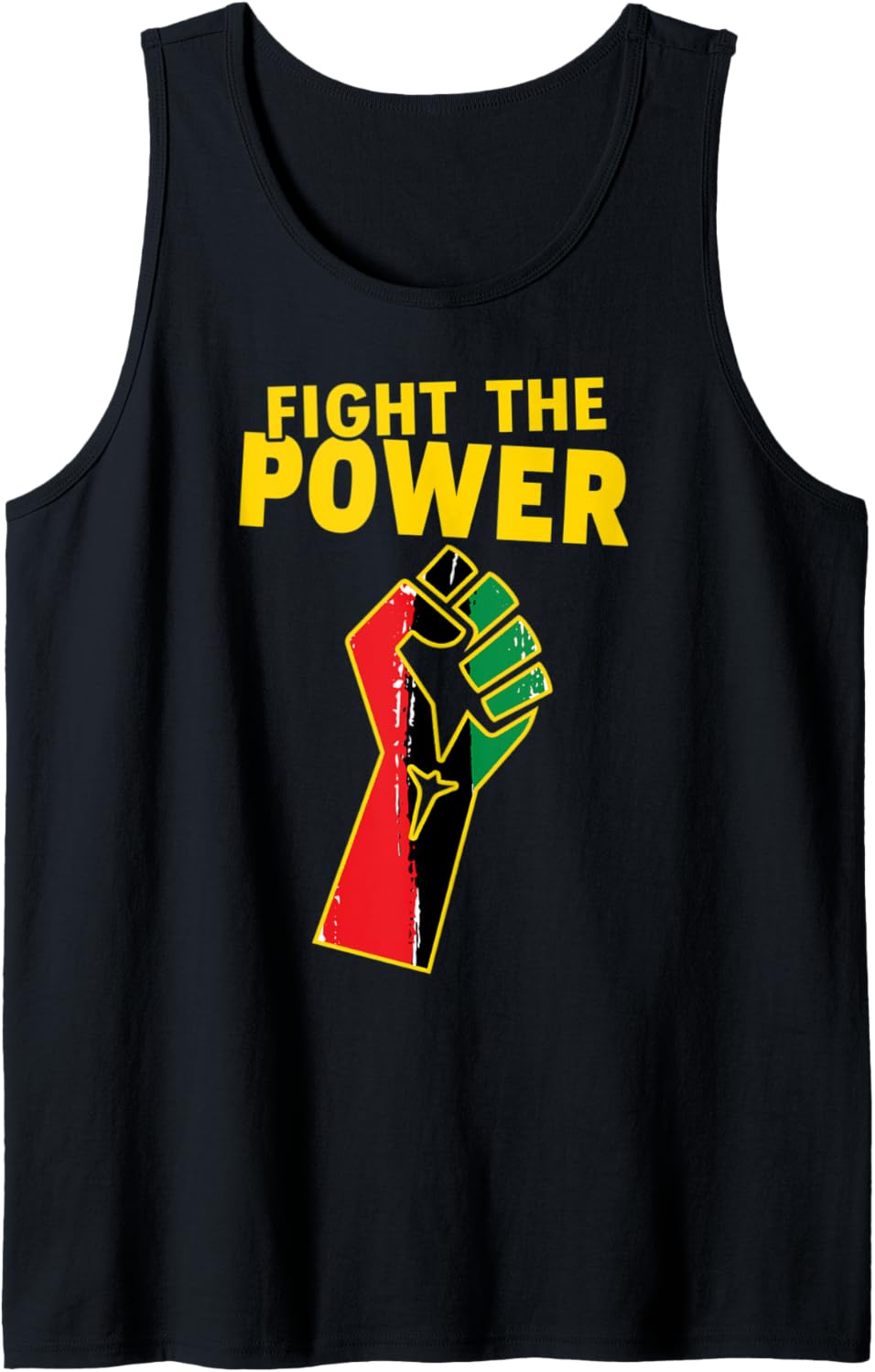 BLM Fight Power Fist Racial Social Justice Pan African Flag Tank Top