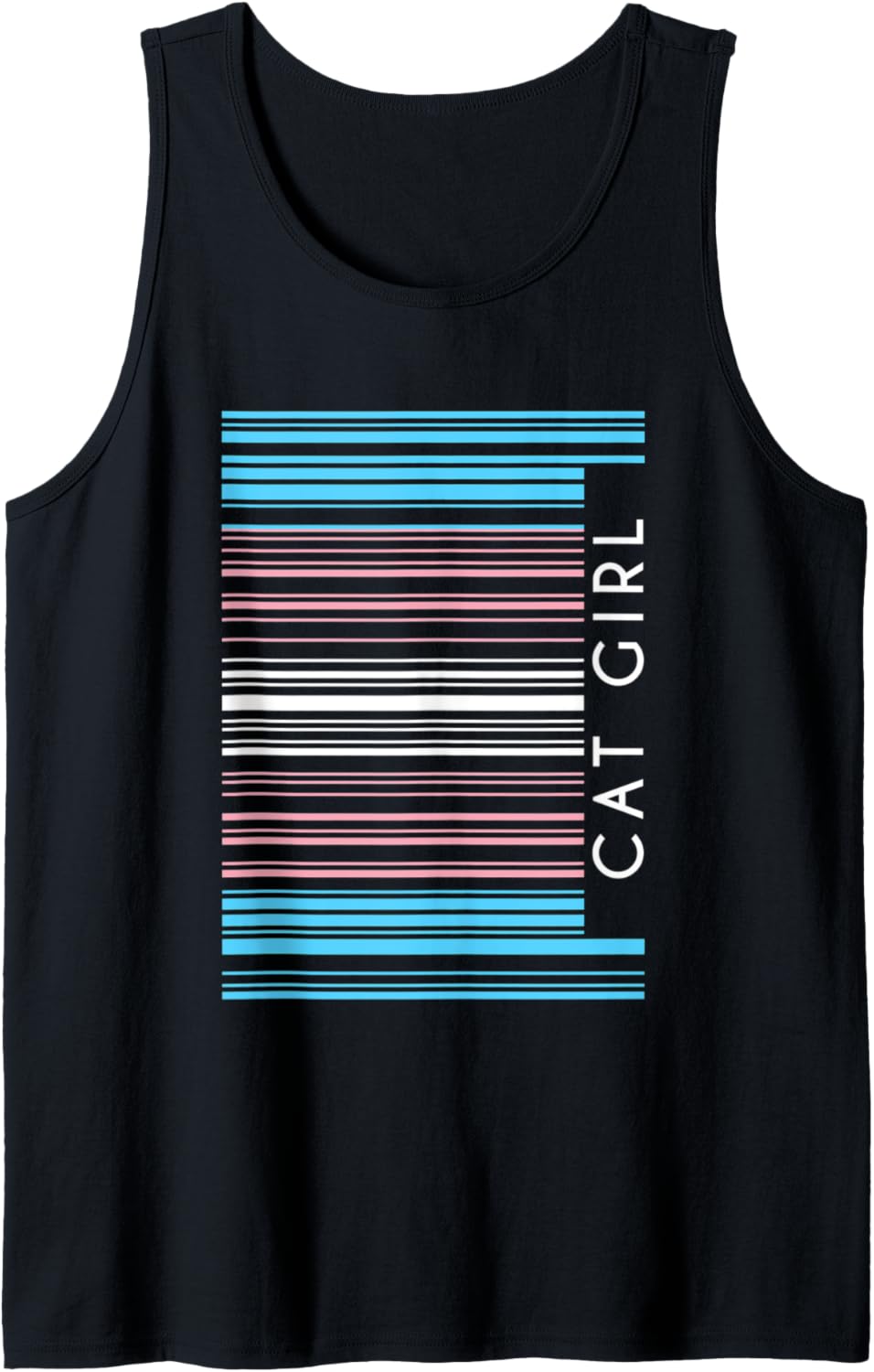 Cat Girl Trans Barcode LGBTQ Human Rights Genderqueer Meme Tank Top