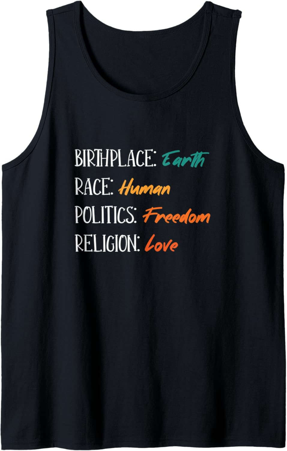 Birthplace Earth   Race Human, Human Rights Humanity Tank Top