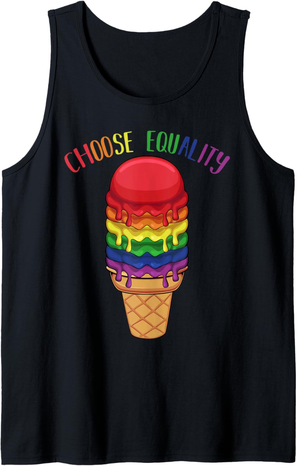 Choose Equality Rainbow Ice Cream LGBT Pride Human Rights Tank Top