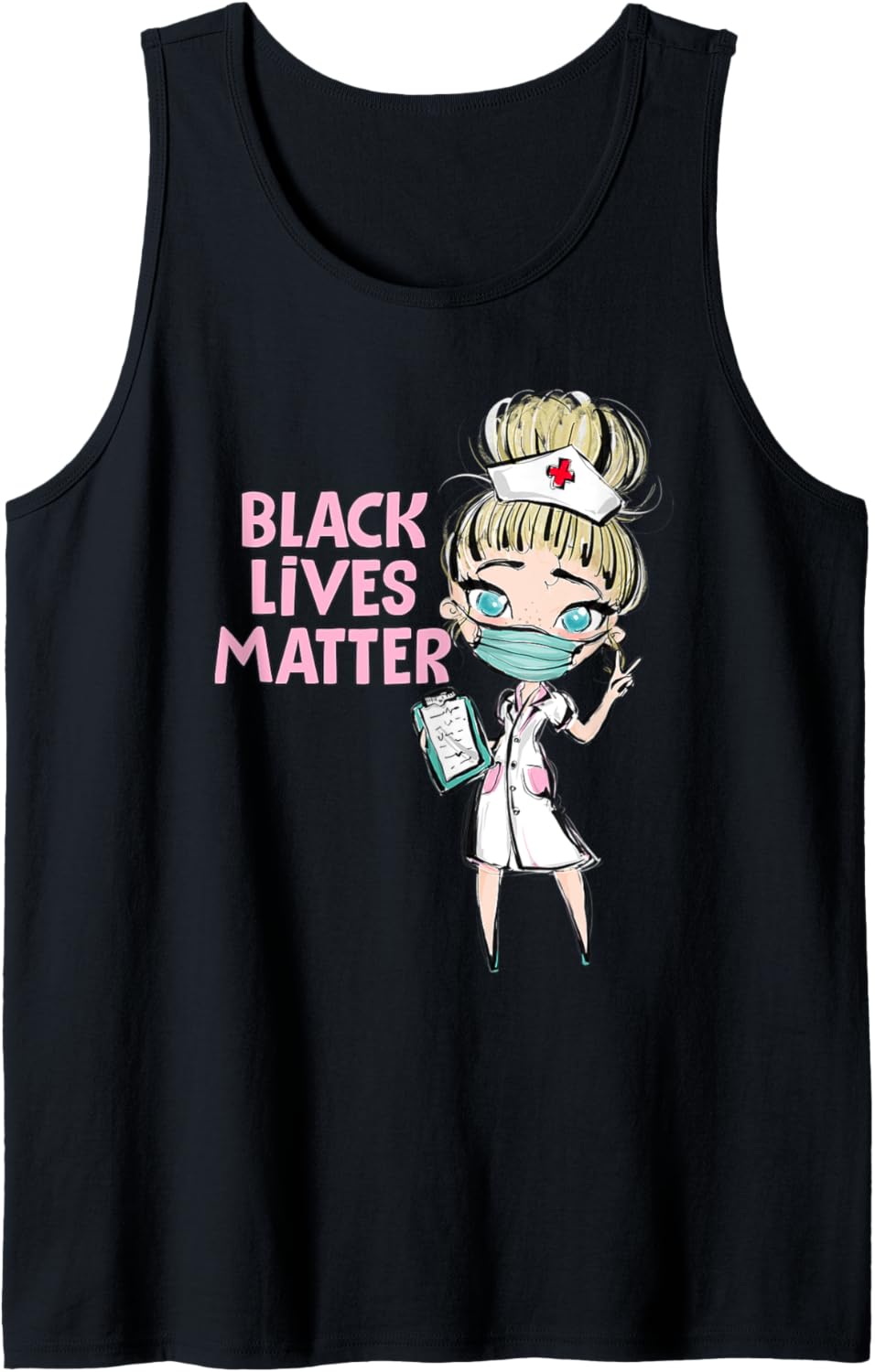 Black Lives Matter Ally Nurse Blonde Social Justice Feminist Tank Top