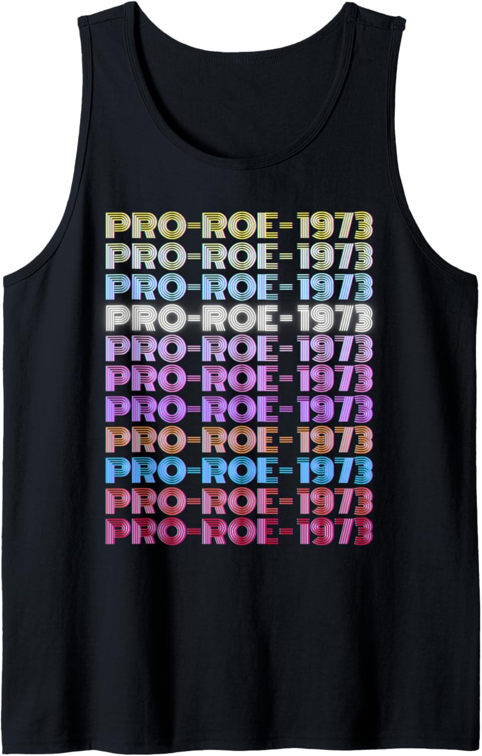 1973 Pro Roe Social Justice Feminist Glitchy Rainbow Retro Tank Top