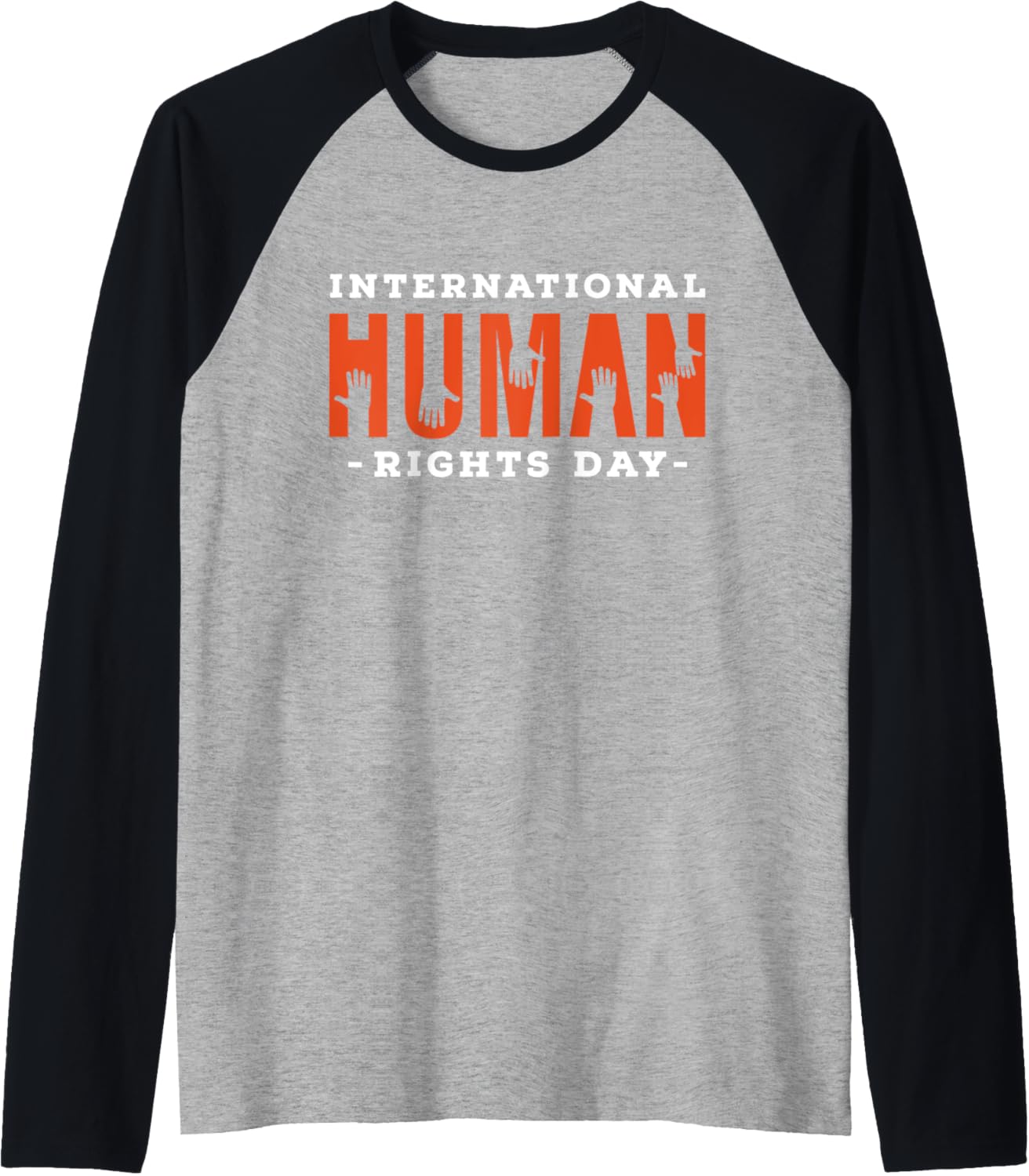 Celebrate International Human Rights Day Shirt Sharing Hands Raglan Baseball Tee
