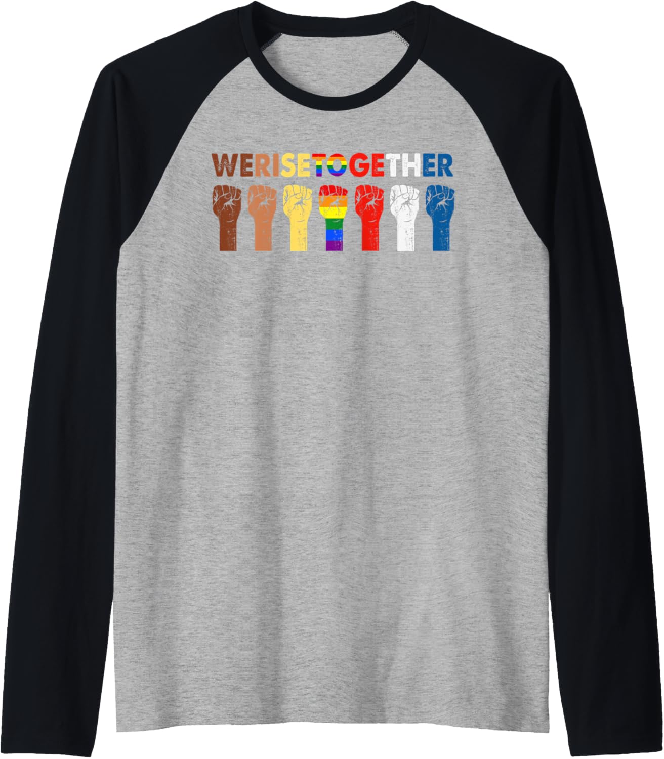 Activist Equality Social Justice We Rise Together Raglan Baseball Tee