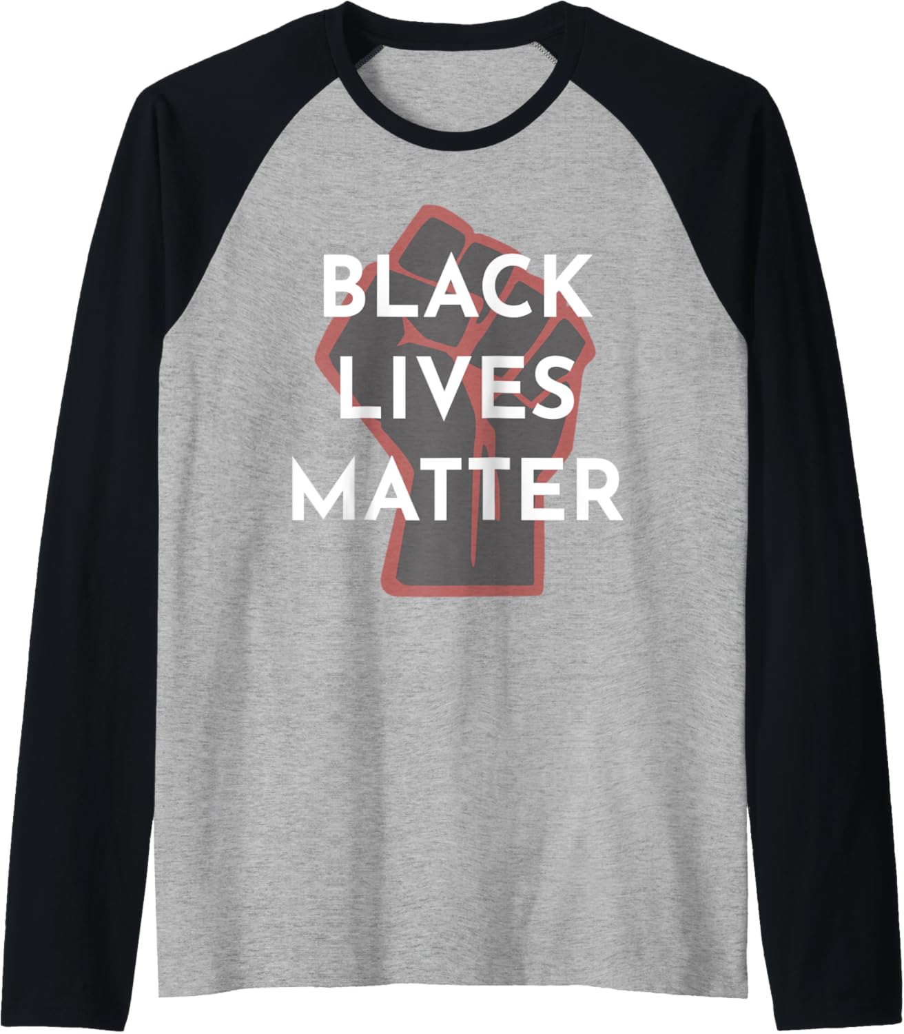 Black Lives Matter Red Fist | BLM Social Justice Raglan Baseball Tee