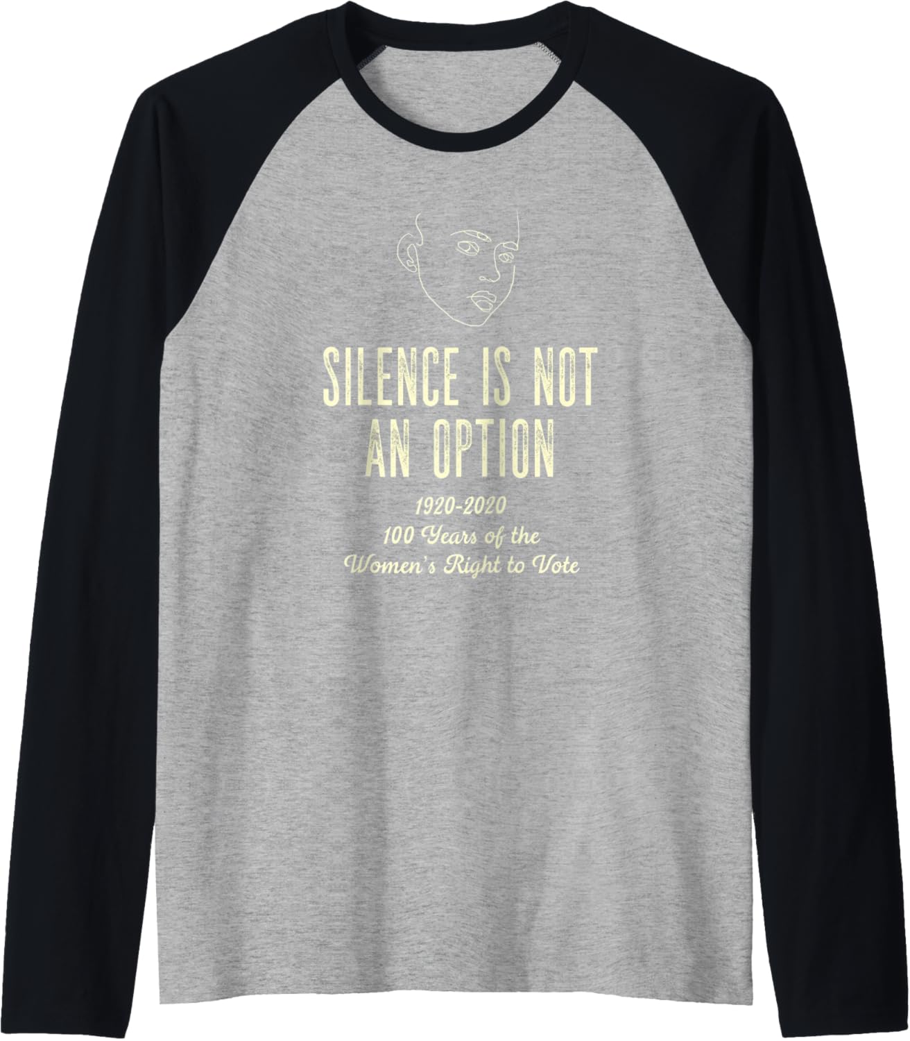 "Silence is Not an Option" Women's Vote Social Justice Raglan Baseball Tee