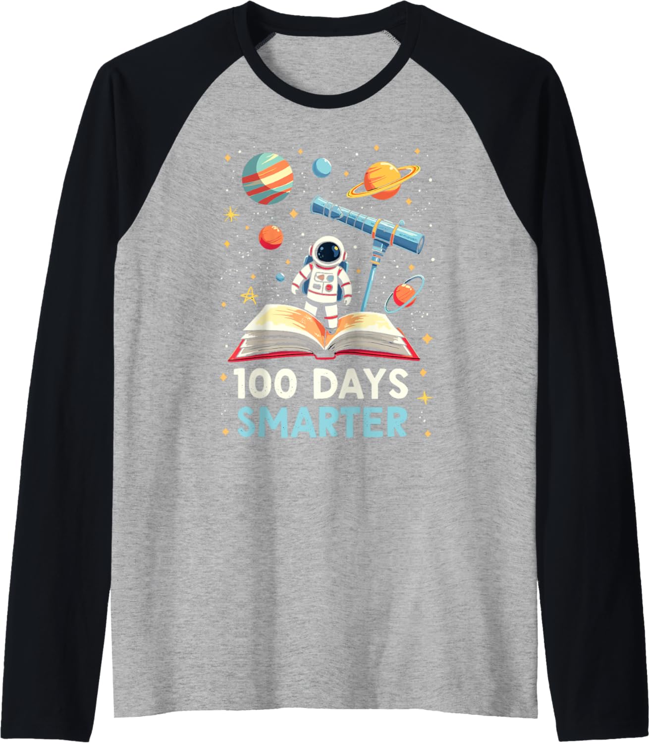 100 Day Smarter Design 100 Day Online school Astronaut Lover Raglan Baseball Tee