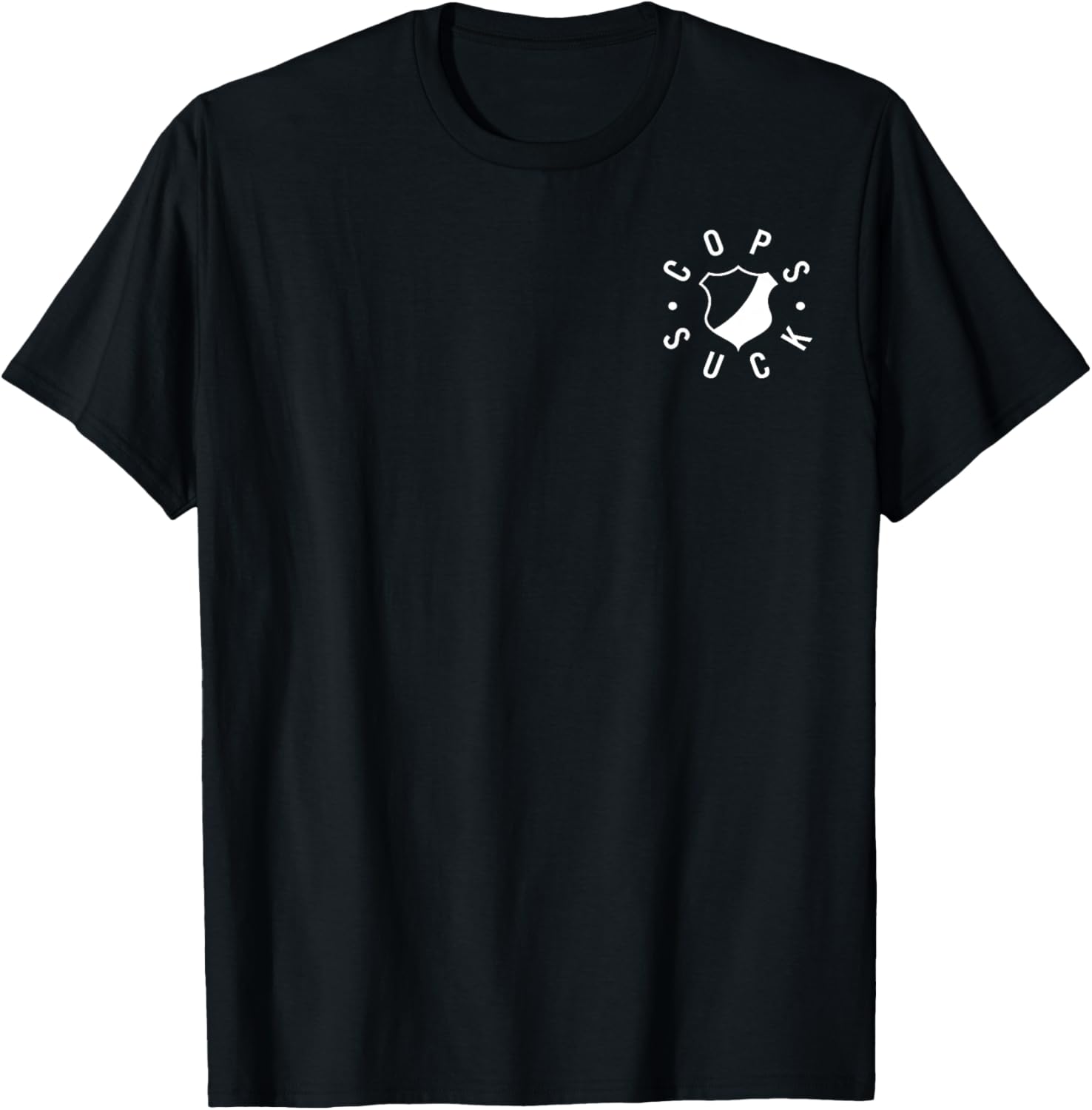 Anti Police Cops Suck Badge Pocket Funny Tee Social Justice