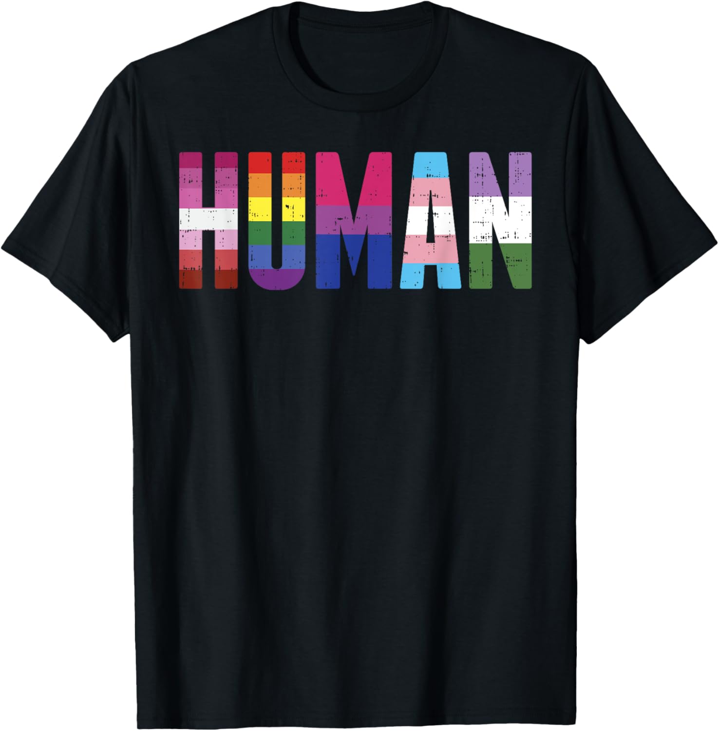 BoredKoalas Human LGBTQ Gay Pride Ally Equality Bi Bisexual Trans Queer T Shirt   Unisex Adults, Unisex Kids   Black   Short Sleeve   Small   Crew Neck   Classic Fit   Cotton 65%, Polyester 35%