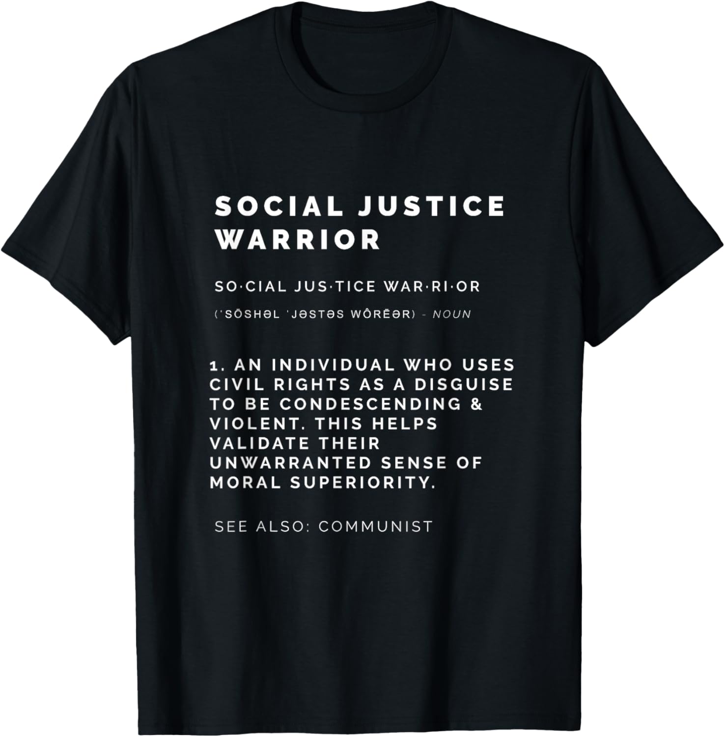 Anti Social Justice Warrior Definition T Shirt Funny