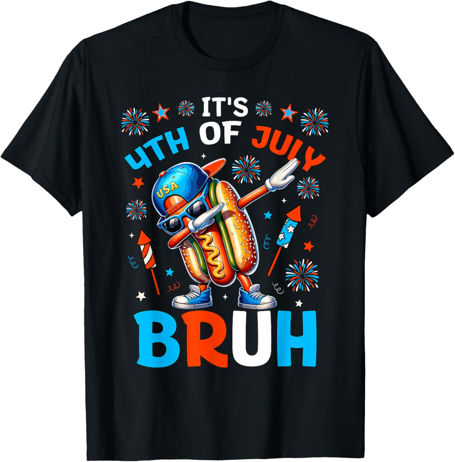 Bruh 4th Of July Boys Kids Hotdog Funny Fourth of July