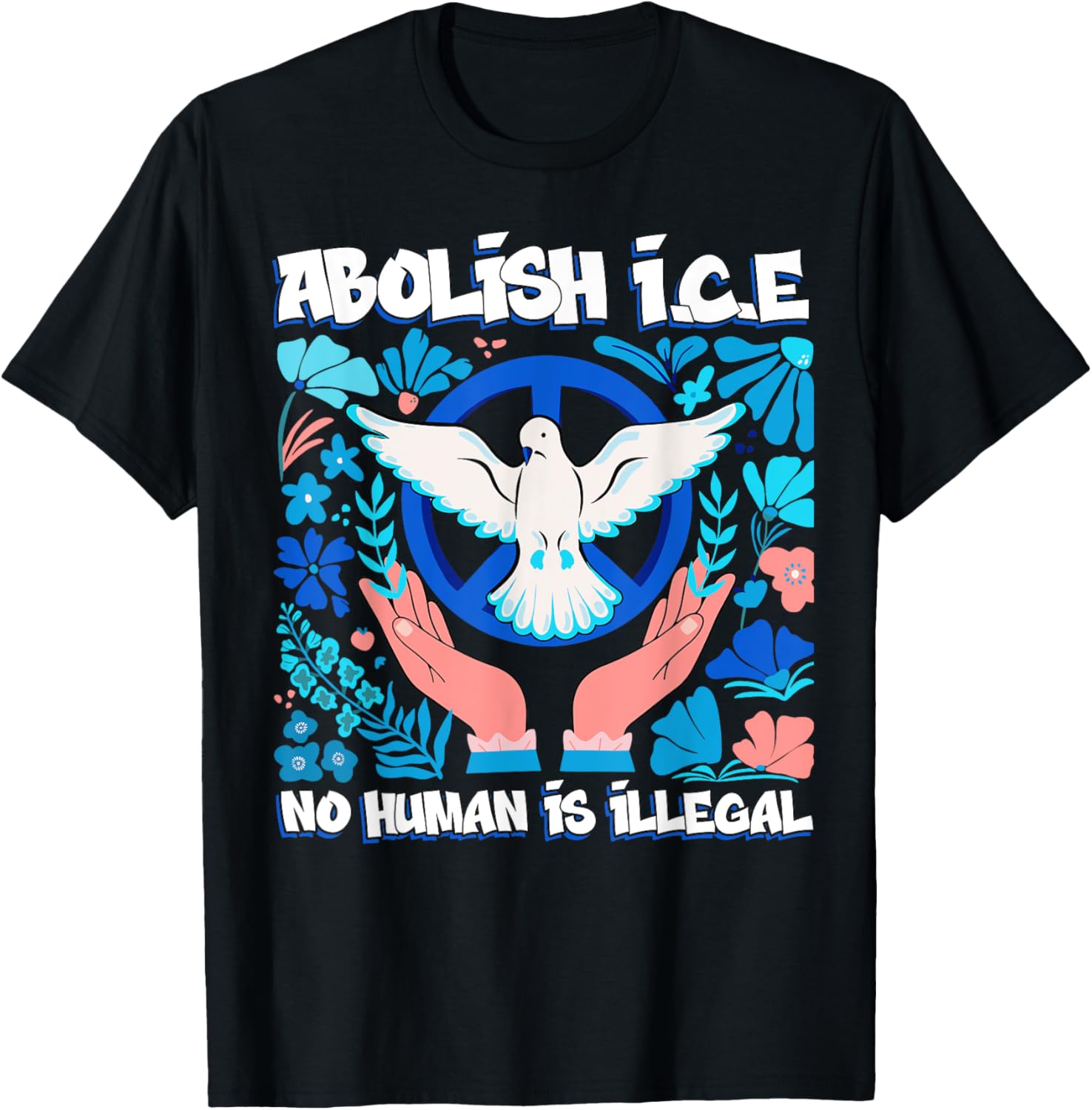 Abolish ICE No Human Is Illegal Subtle Floral Social Justice