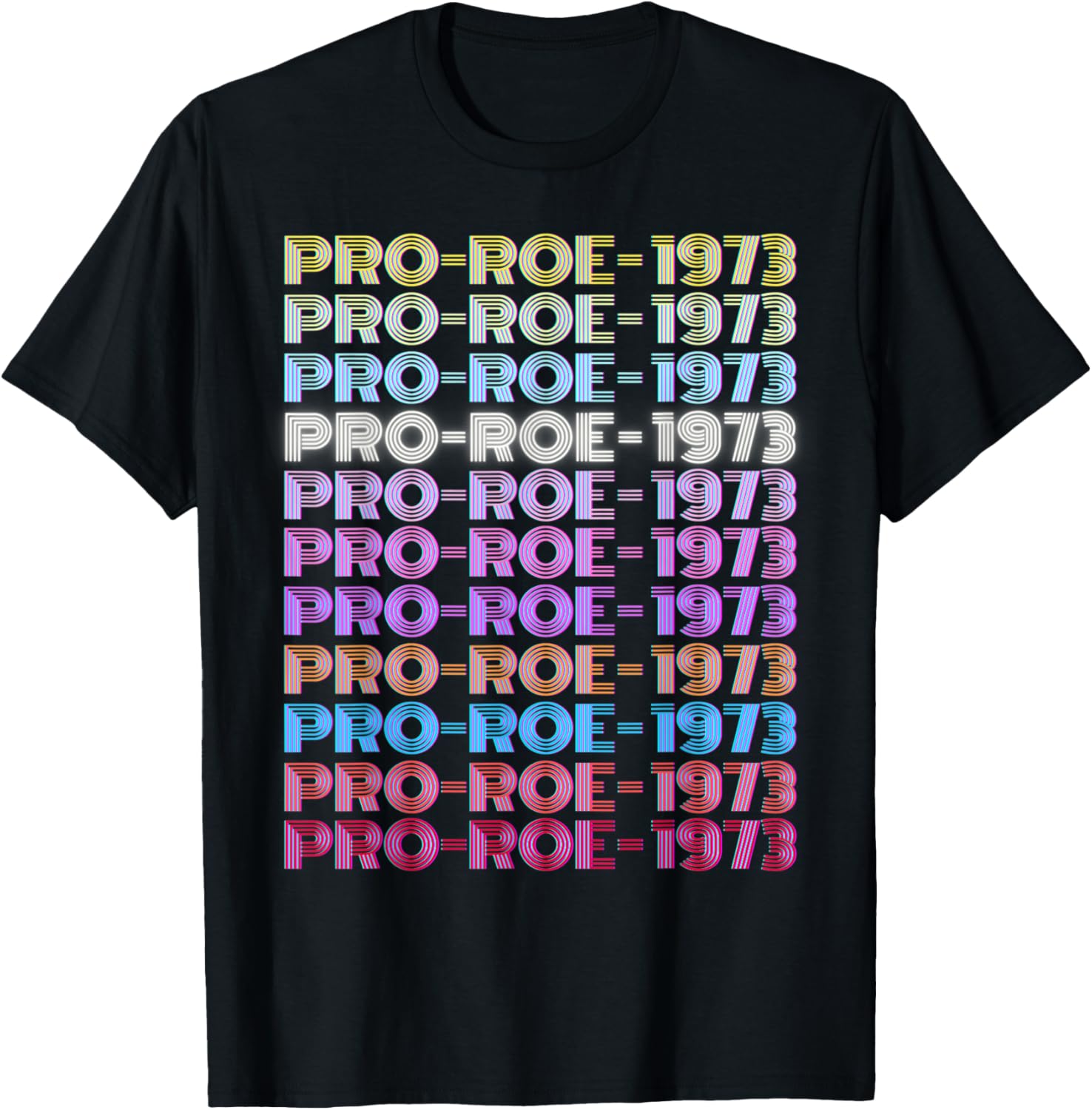 1973 Pro Roe Social Justice Feminist Glitchy Rainbow Retro