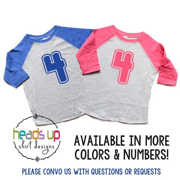 4th Birthday Shirts Raglan Boy/Girl Twins   Four Bday Tees Twins   Twin Boy/Girl 4 Birthday Tees Trendy   Fourth Bday Shirts   Gift   Photo