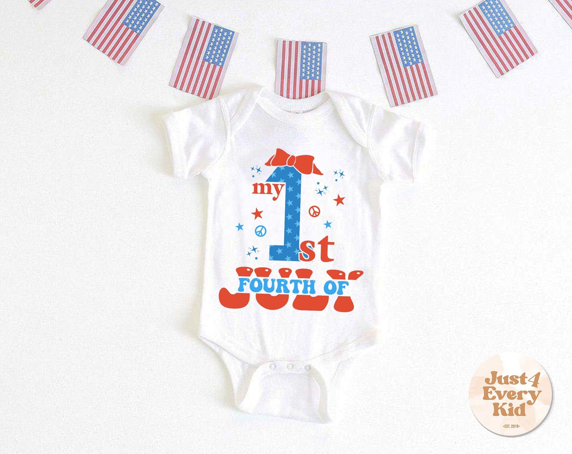4th of July Baby Bodysuit, Patriotic Baby Bodysuit, My 1st 4th of July Baby Shirt, Independence Day Kids Shirt, 4th Of July Kids Shirt