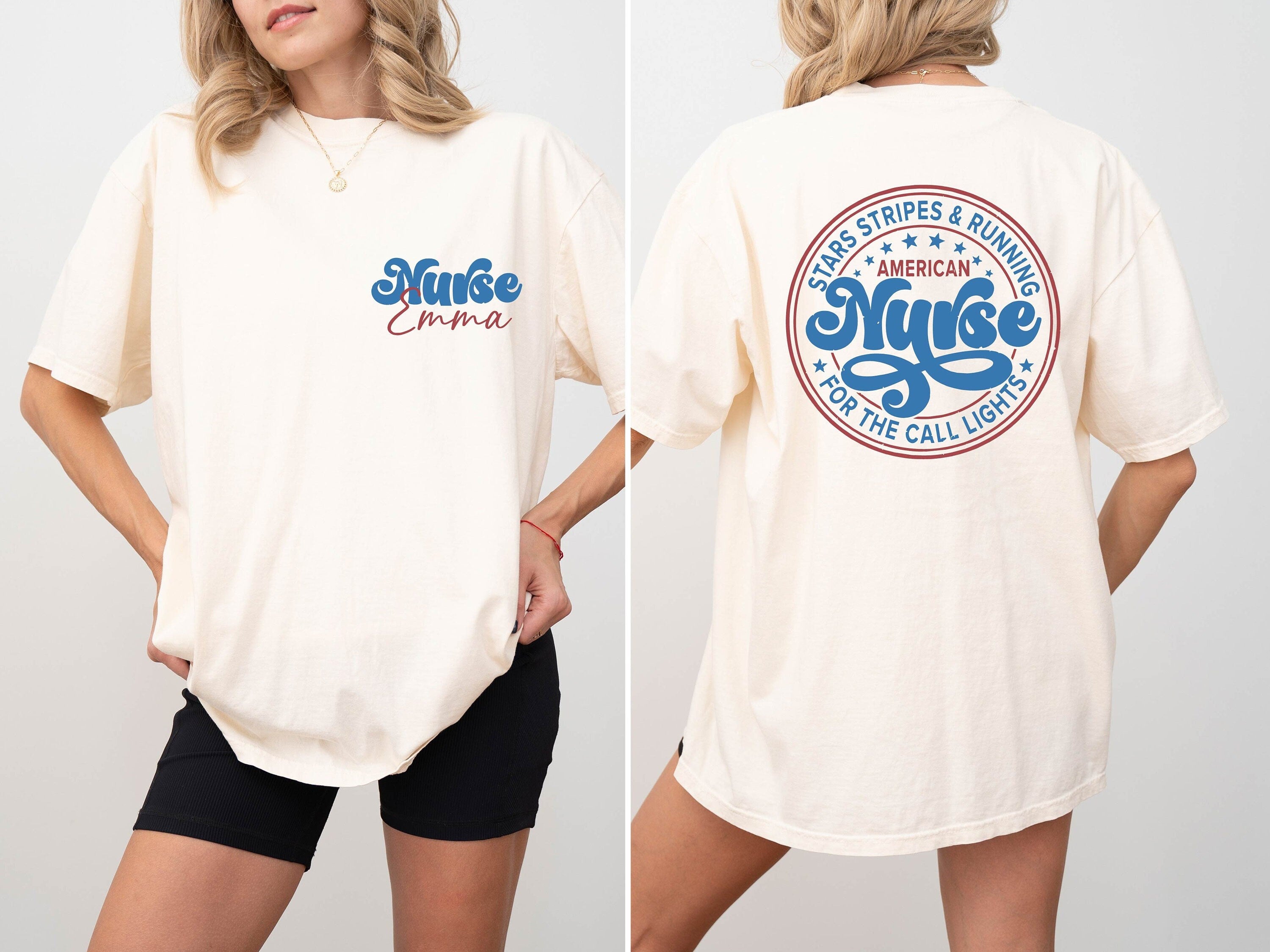 4th July Nurse Shirt, Stars Stripes And Running For Call Lights Shirt, Custom American Nurse Shirts, Independence Day T Shirt