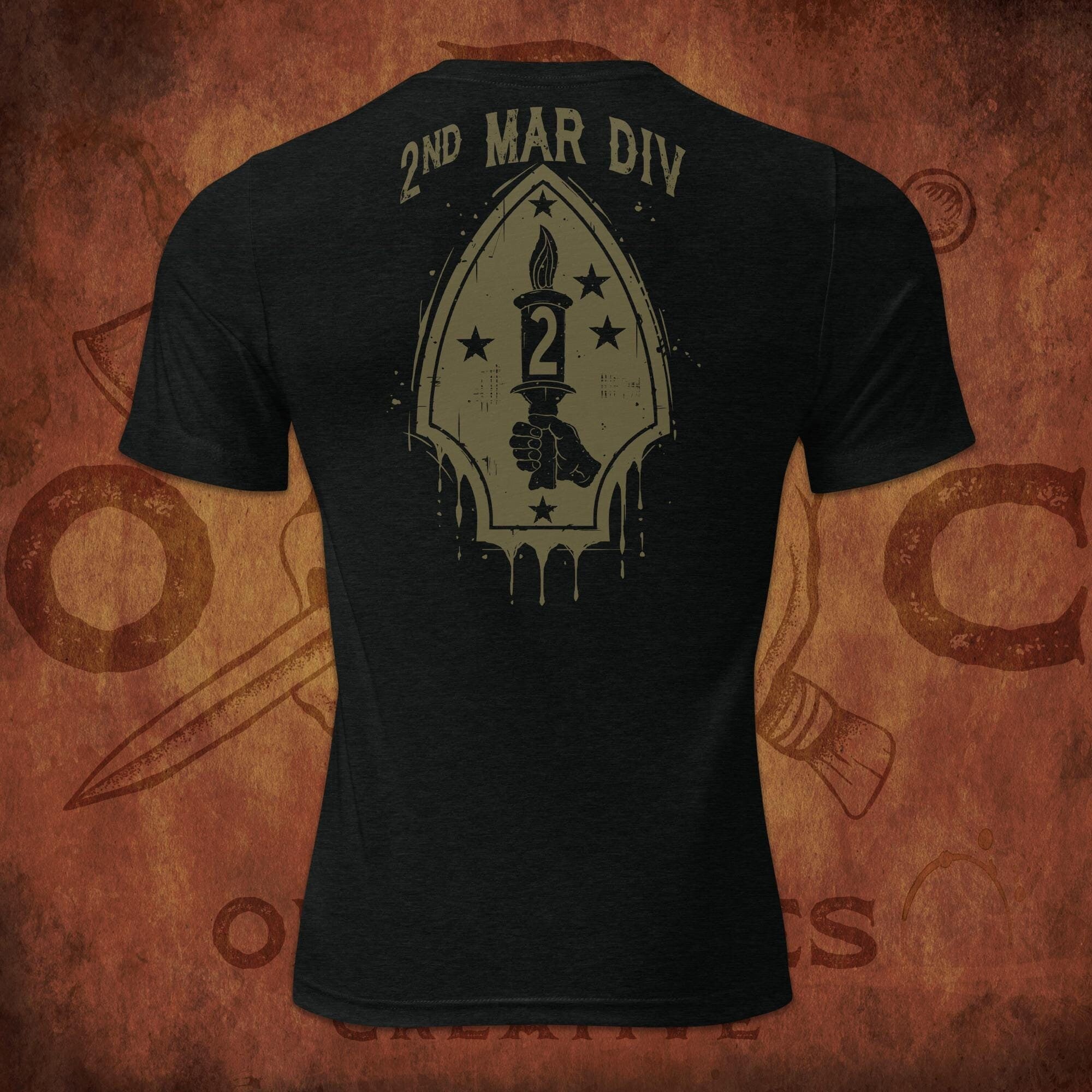 2nd Marine Division Military Shirt, Veteran Shirt, Marine Gift, Marine Shirts, Bella + Canvas Tri Blend T Shirt