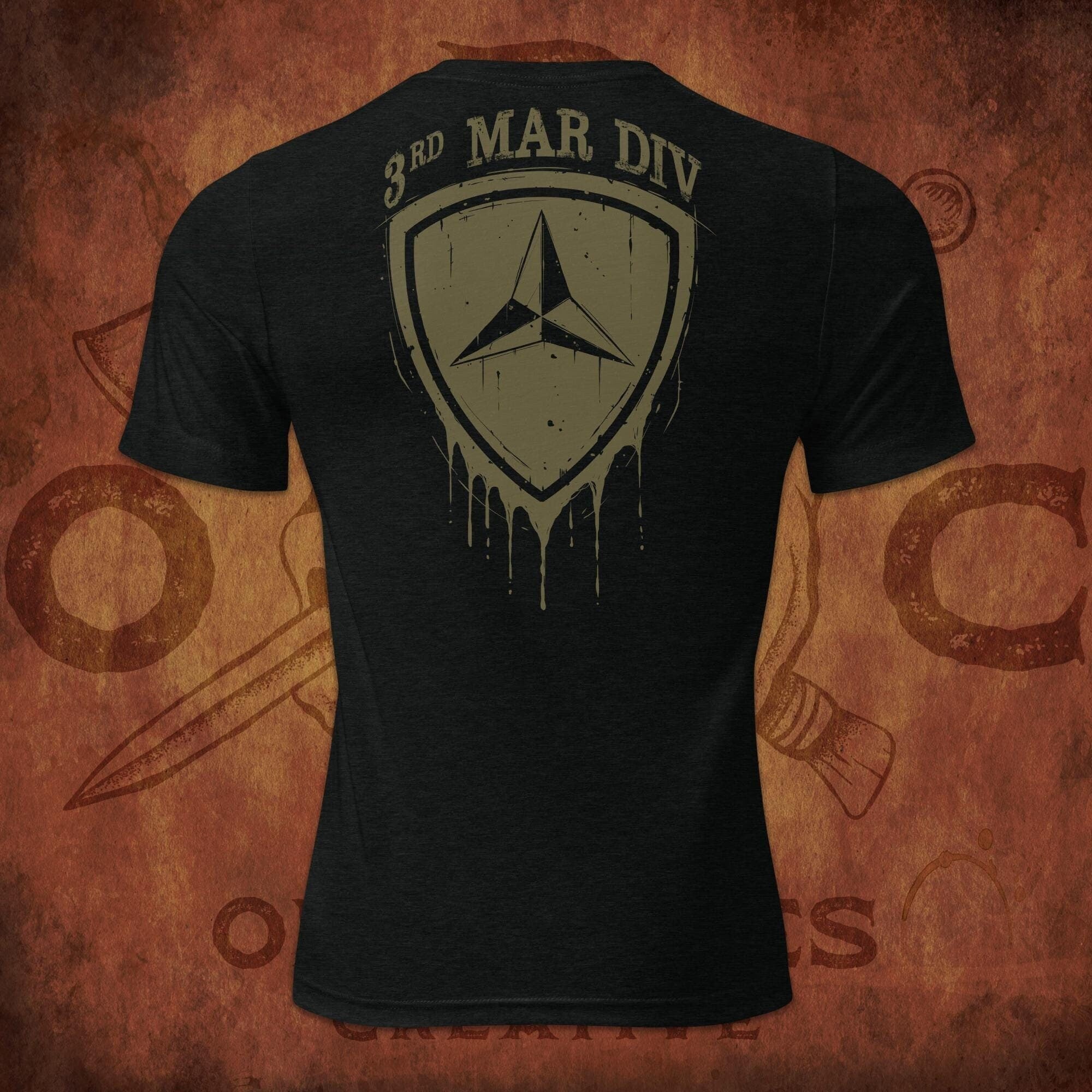 3rd Marine Division Military T Shirt, Veteran Shirt, Marines Gift, Marines Shirts, USMC Apparel, USMC T Shirts, Military Style Tees