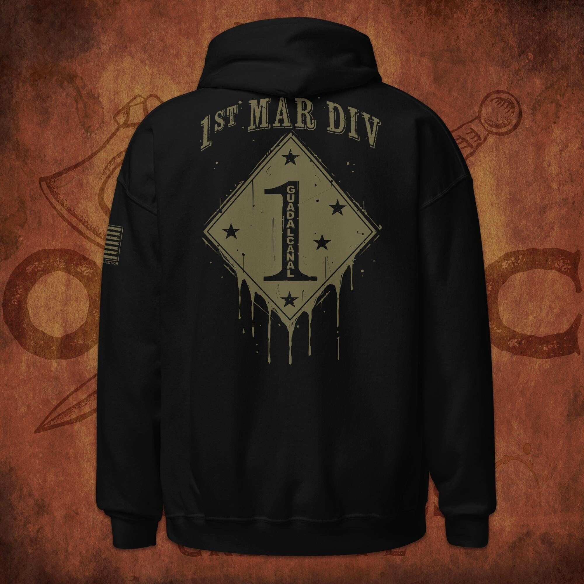1st Marine Division Military Black Hoodie, Veteran Hoodie, Marines Gift, Marines Hoodies, USMC Hoodie, US Marines Hoodies, USMC Gifts