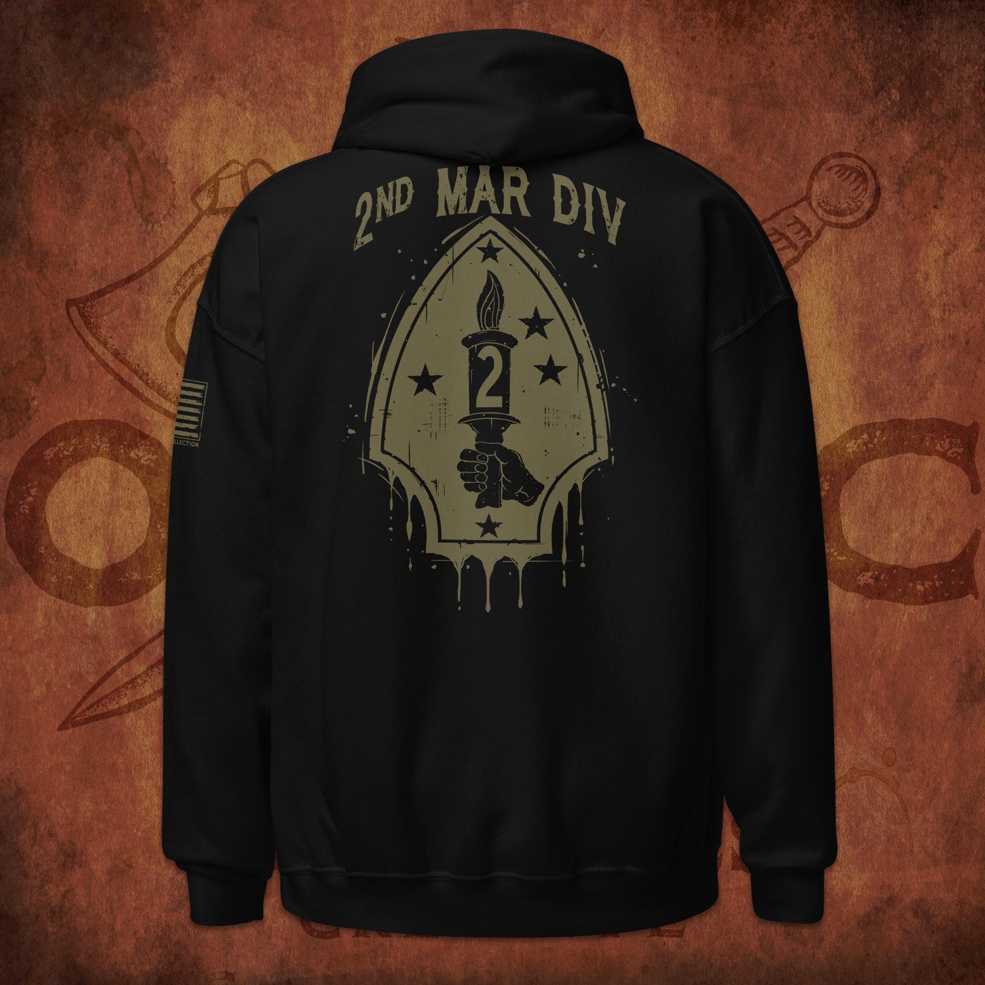 2nd Marine Division Military Black Hoodie, Veteran Hoodie, Marines Gift, Marines Hoodies, USMC Hoodie, US Marines Hoodies, USMC Gifts