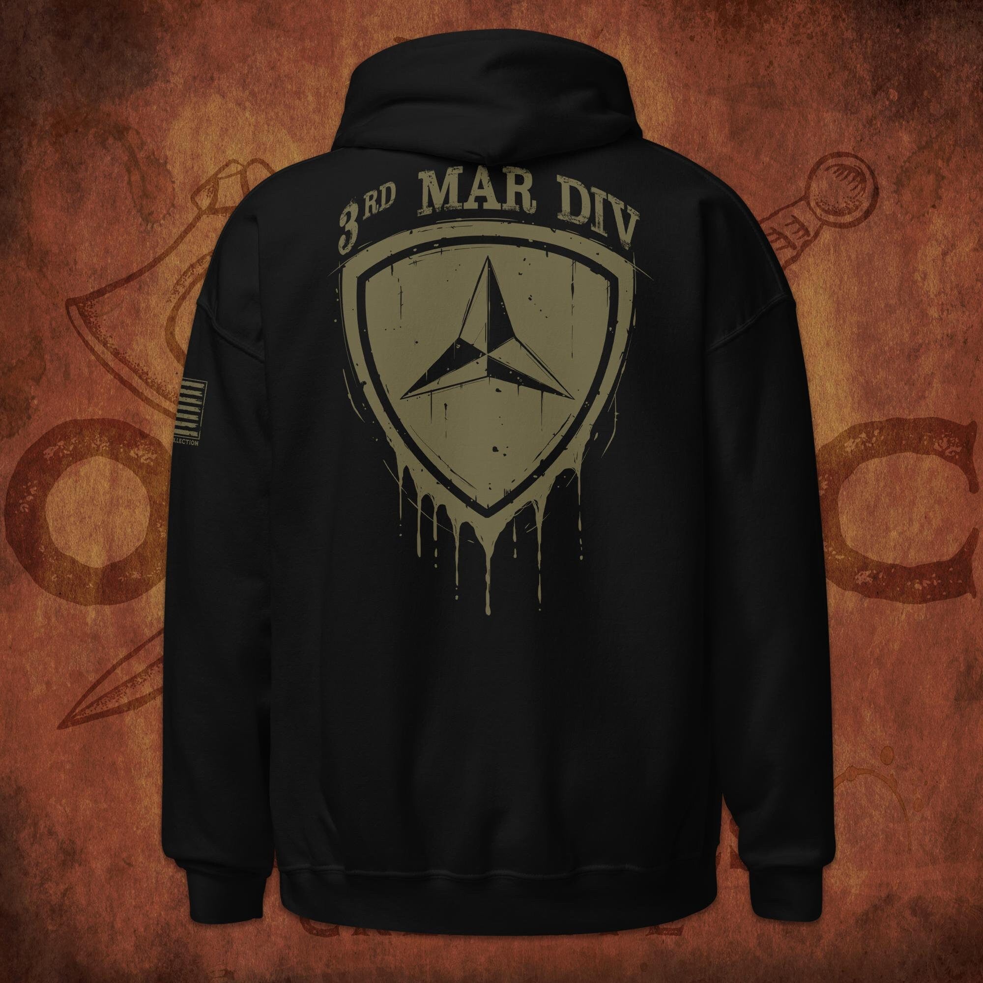 3rd Marine Division Military Black Hoodie, Veteran Hoodie, Marines Gift, Marines Hoodies, USMC Hoodie, US Marines Hoodies, USMC Gifts