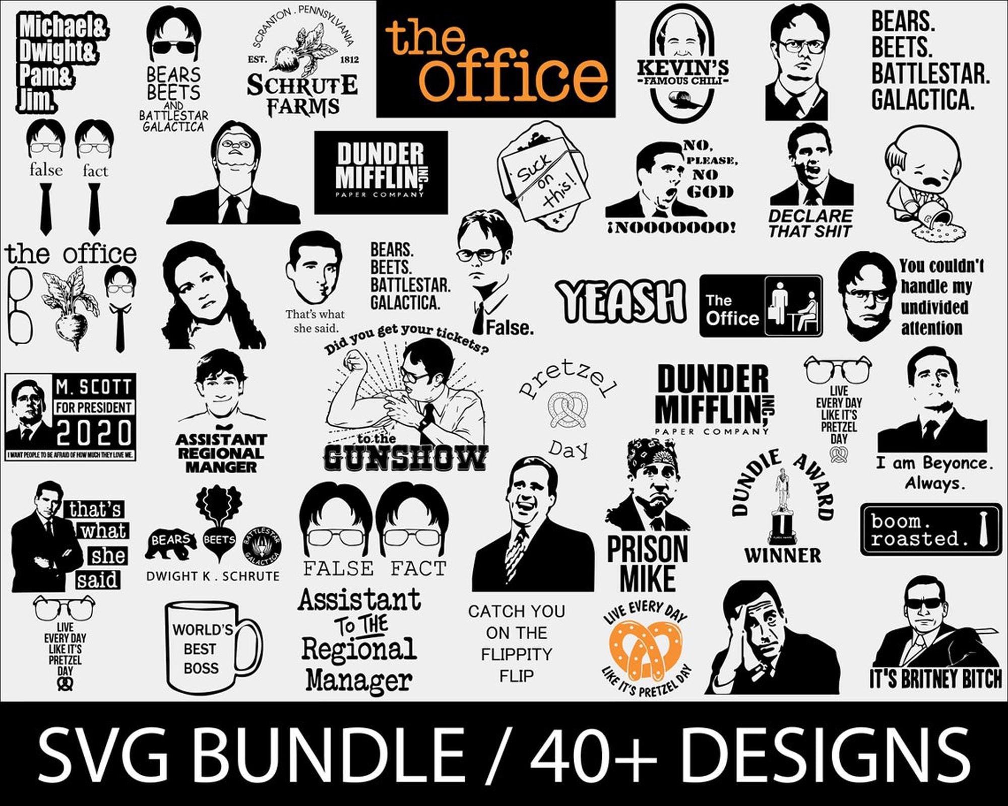 40+ The Office Svg, The Office TV show Svg, High quality designs, The Office Cut File for Cricut, Paper Company Svg, Schrute Farms, PNG DXF