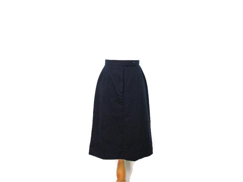 1970&#39;s Prophecy Navy Blue Textured Skirt Women&#39;s Size 10