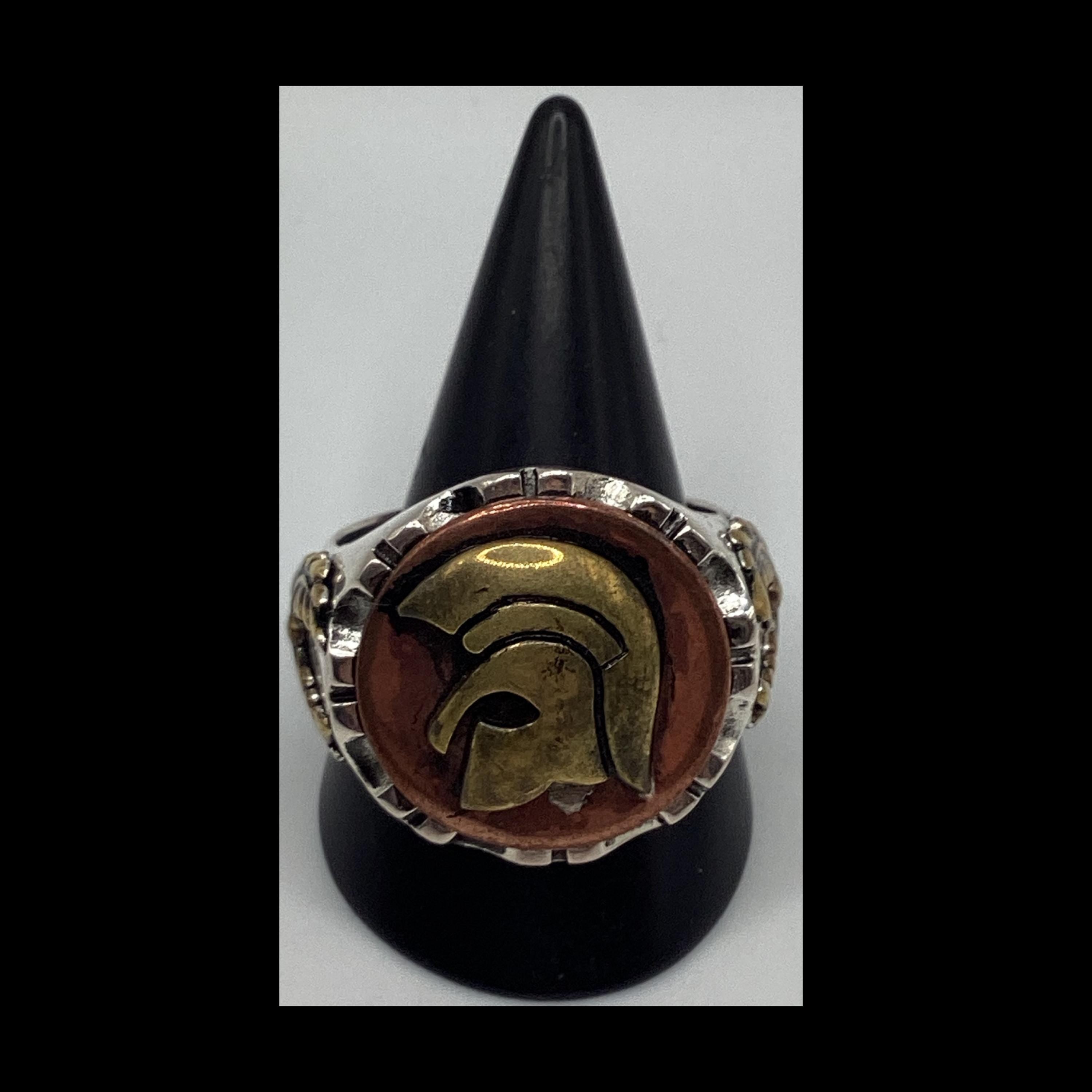 1940&#39;s/50&#39;s vintage inspired novelty round shape &quot;Spartan&quot; design ring by SWS of London Jewelry.