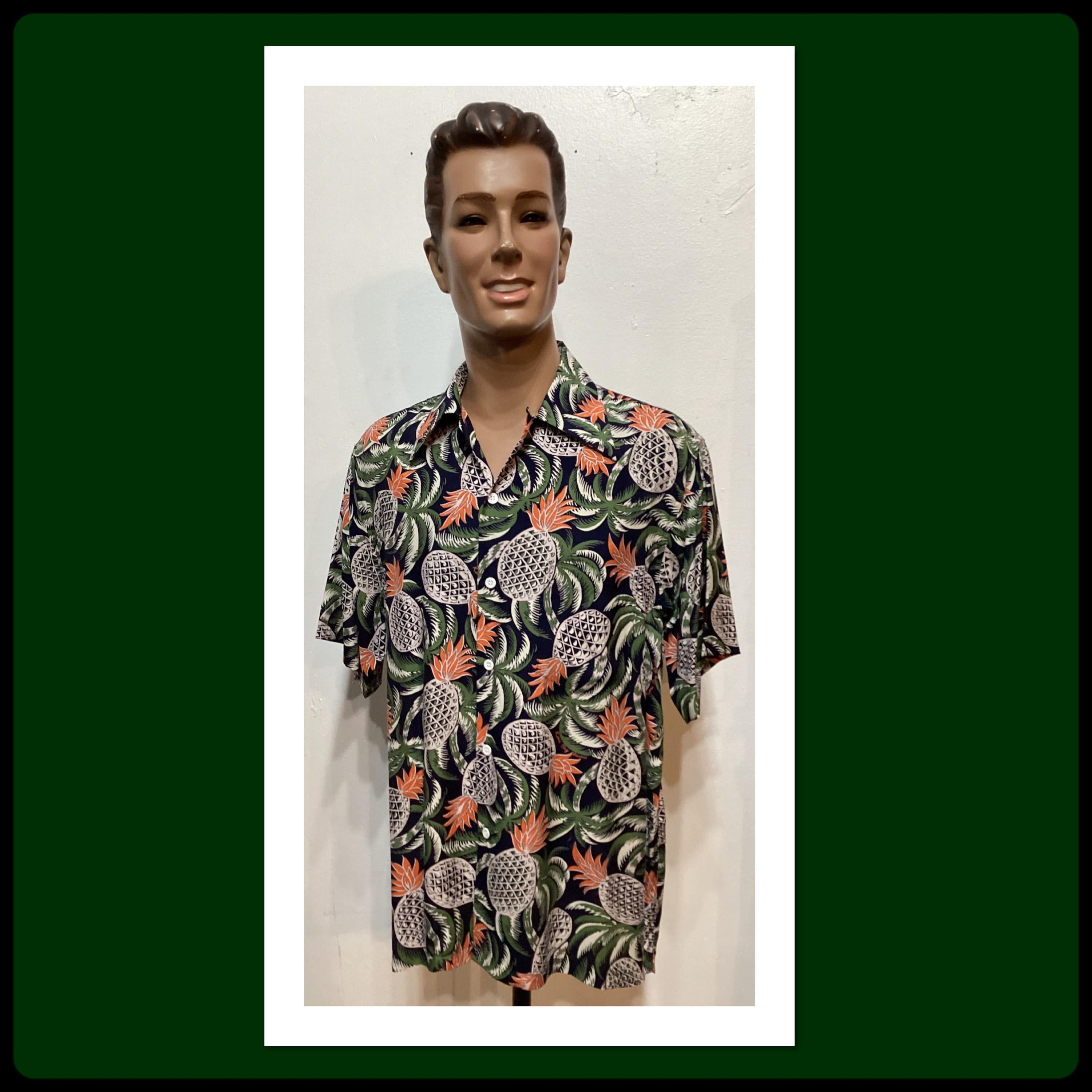 1940&#39;s vintage reproduction by rayon Hawaiian shirt by Kona Bay