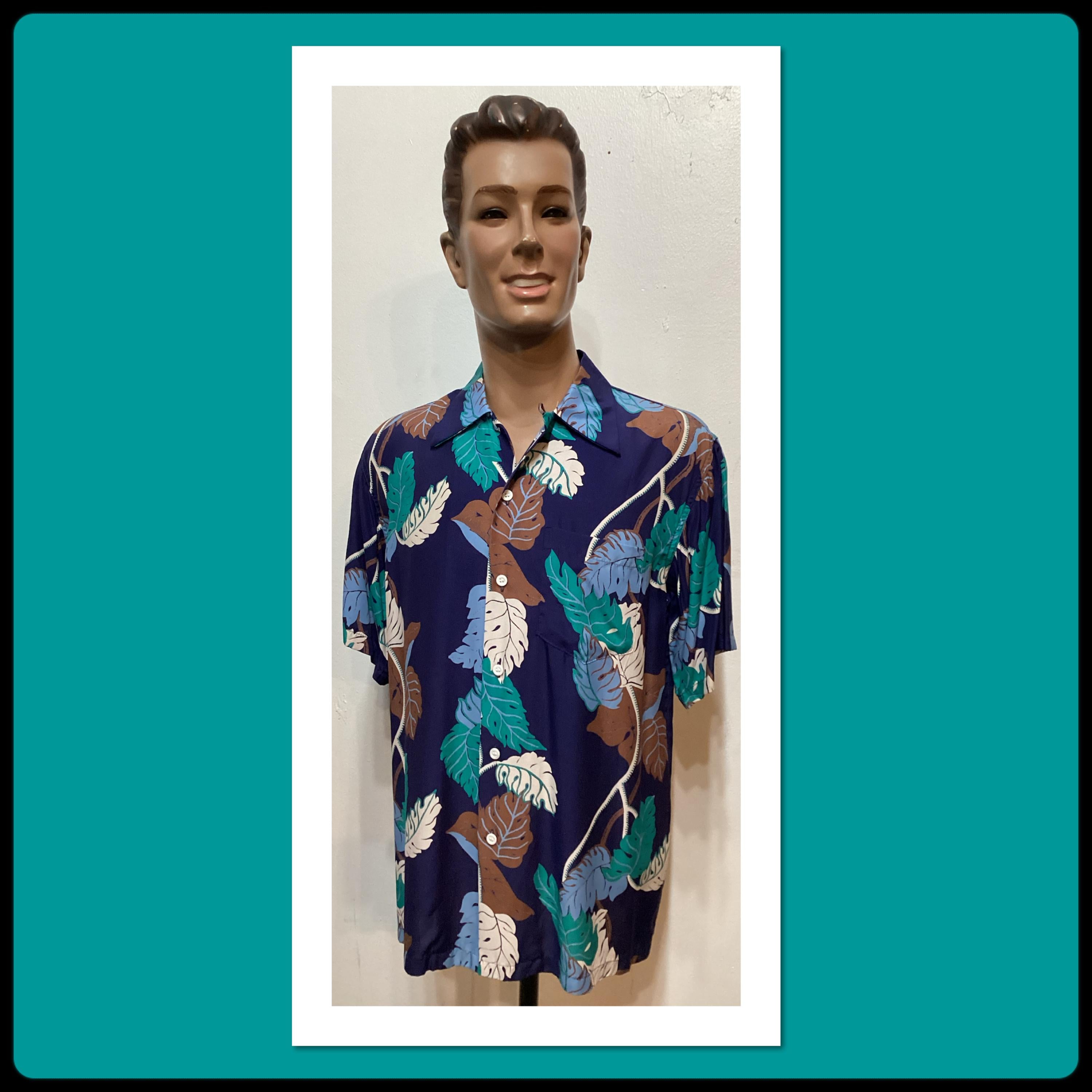 1940&#39;s vintage reproduction by “Kona Bay” rayon Hawaiian shirt.