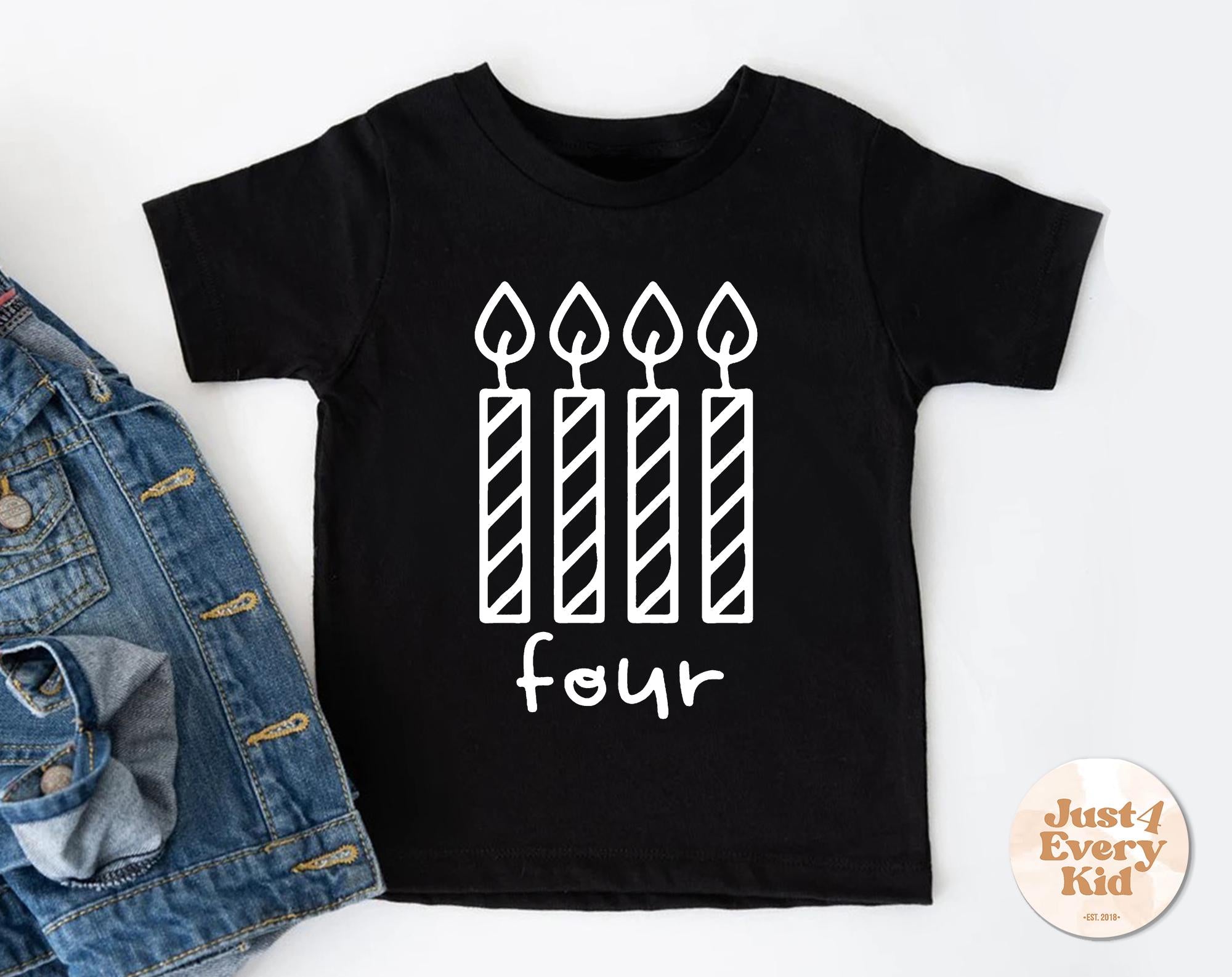 4th Birthday Toddler Shirt, Fourth Birthday Shirt, Four Natural Toddler & Youth Tee, Four Kids Birthday Shirt, Fourth Birthday Natural Tee
