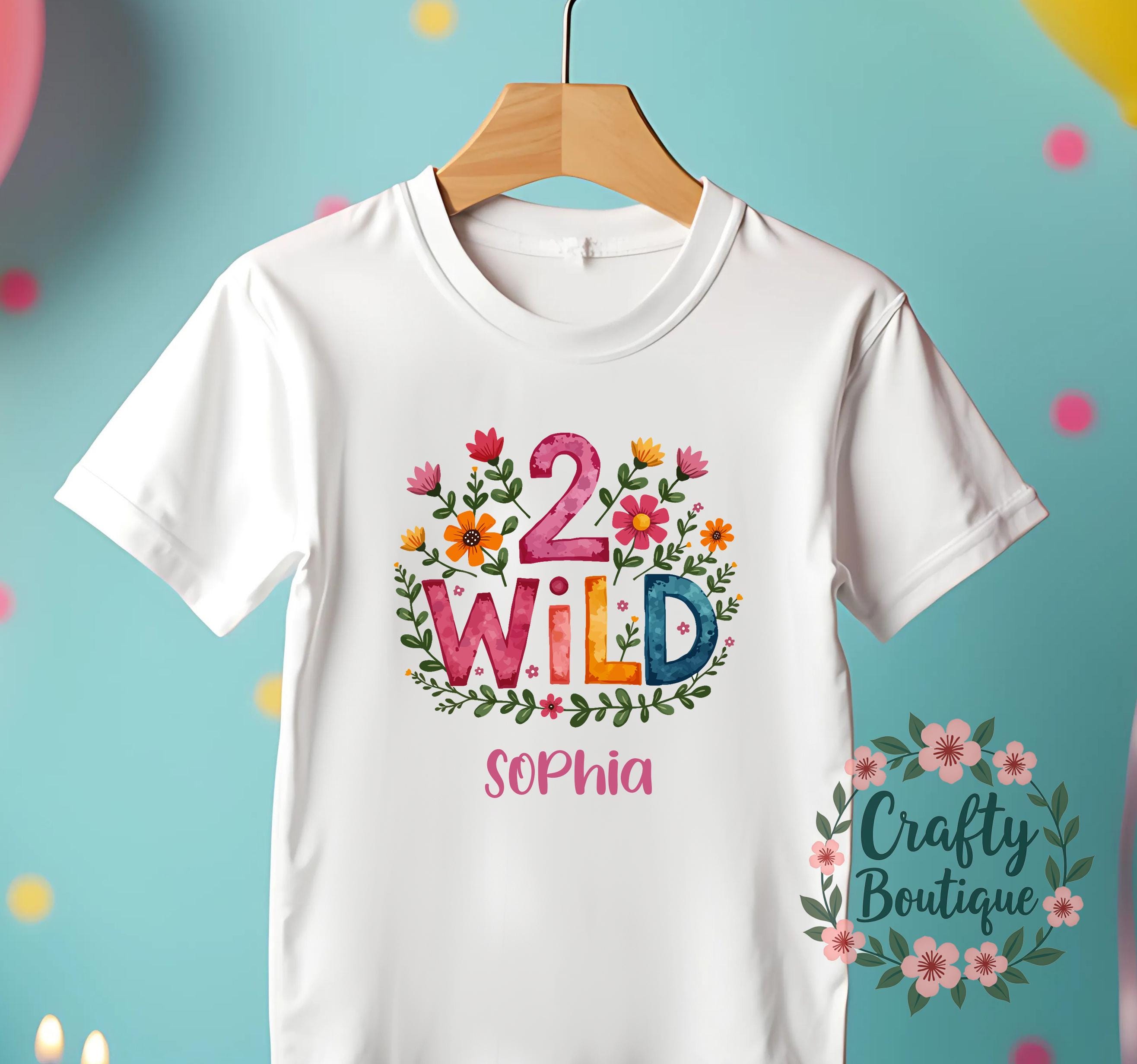 2nd Birthday t shirt, Two Wild Shirt, Personalised Birthday Gift, 2 Year Old Jungle Theme Tee, Girls Party T Shirt, I am Two Outfit   1240