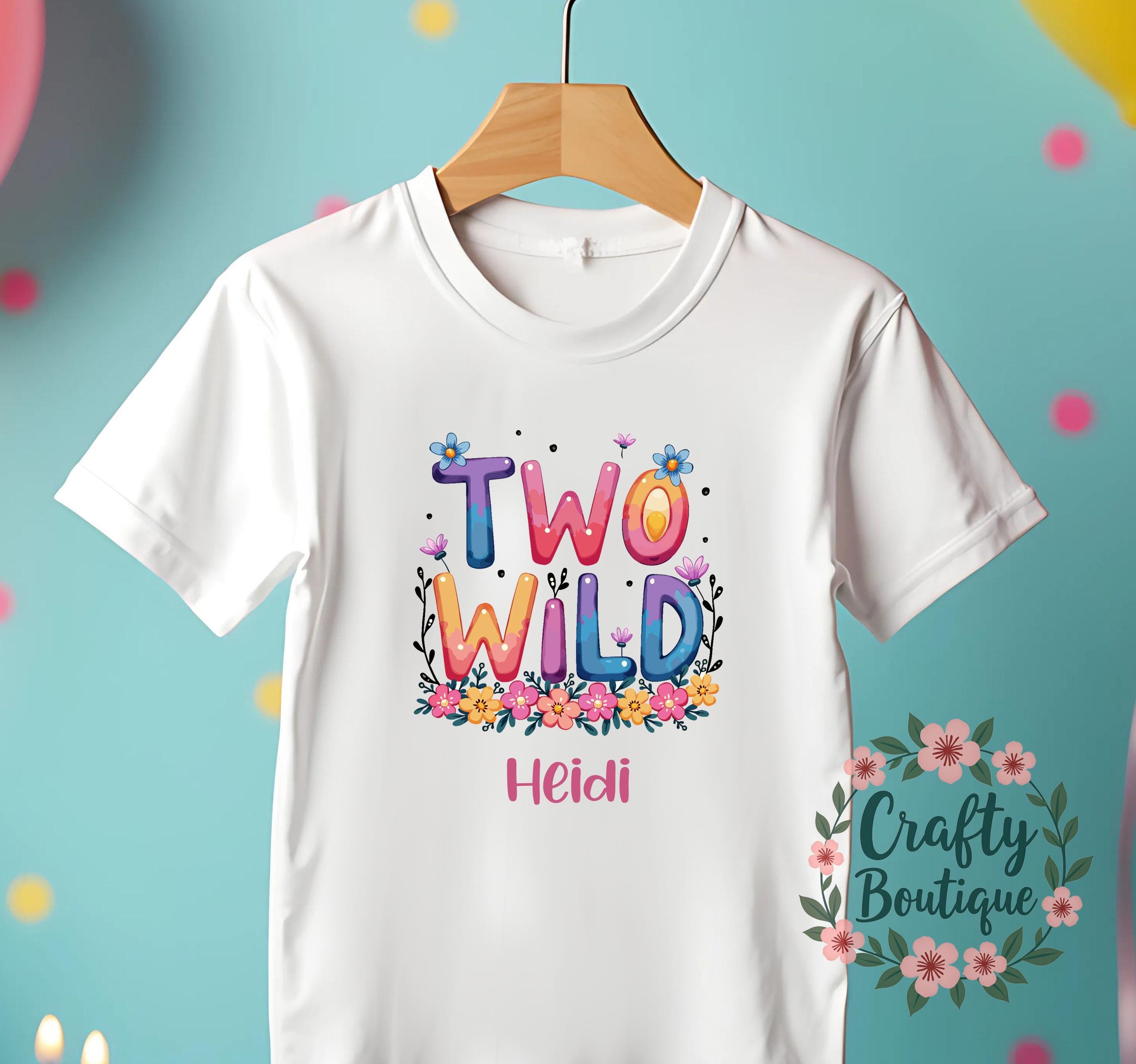 2nd Birthday t shirt, Two Wild Shirt, Personalised Birthday Gift, 2 Year Old Jungle Theme Tee, Girls Party T Shirt, I am Two Outfit   1241