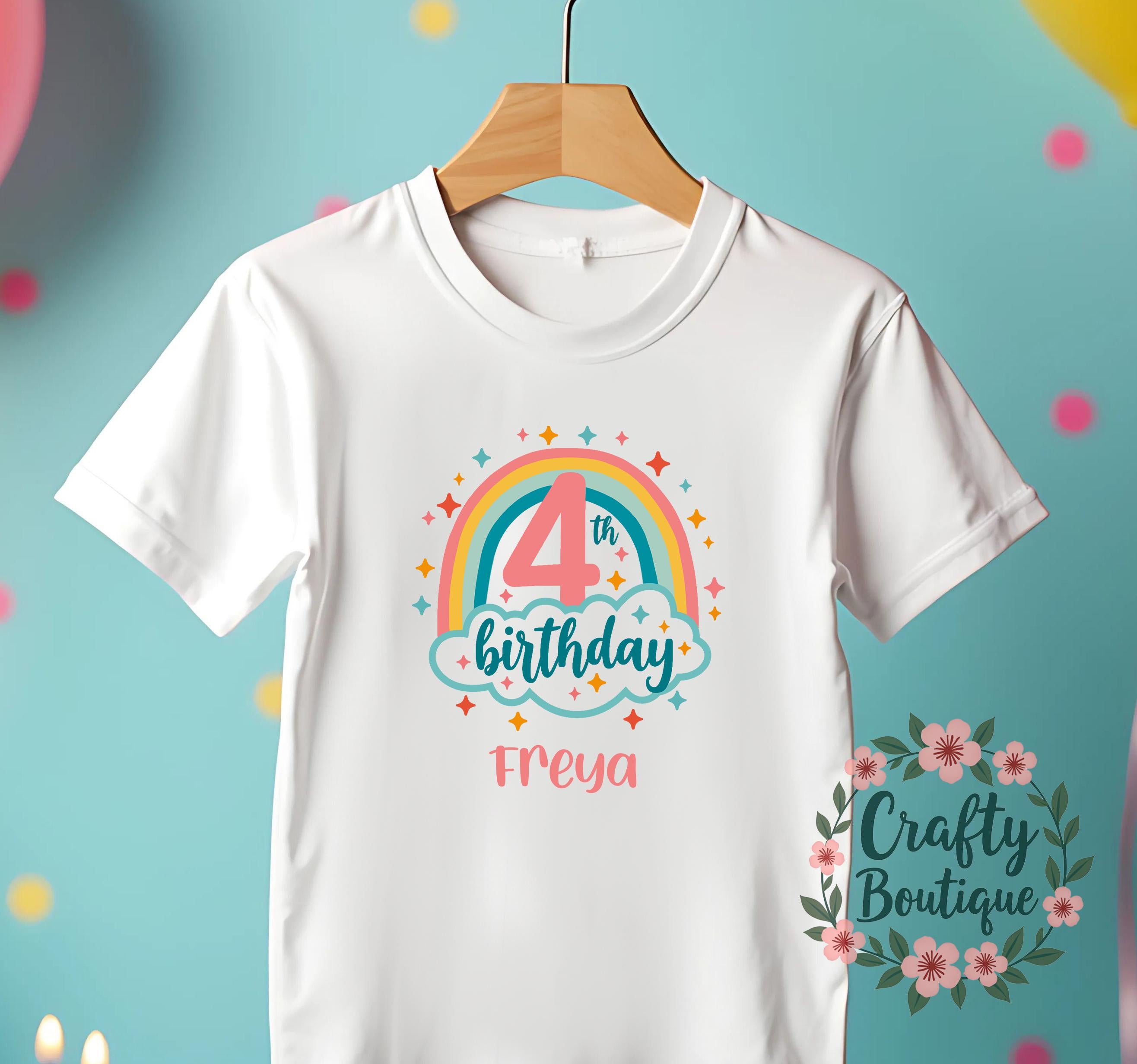 4th Birthday Tshirt, Girls Number 4 Shirt, Girl Birthday T shirt, I Am 4 Tee, 4th Birthday PJs, Personalised Gift Idea, Four Pajamas   1268