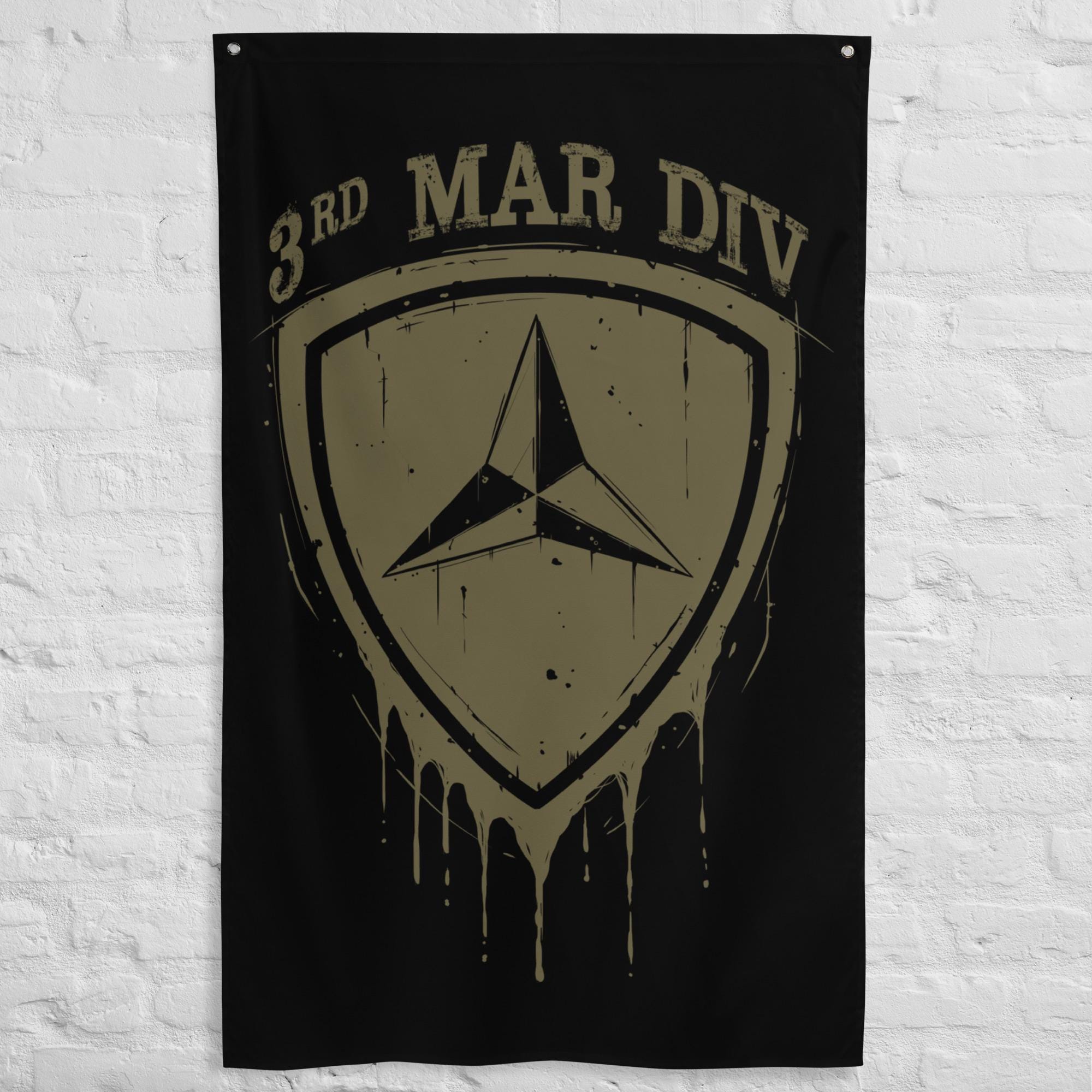 3rd Marine Division Flag, ONE SIDED Wall Flag