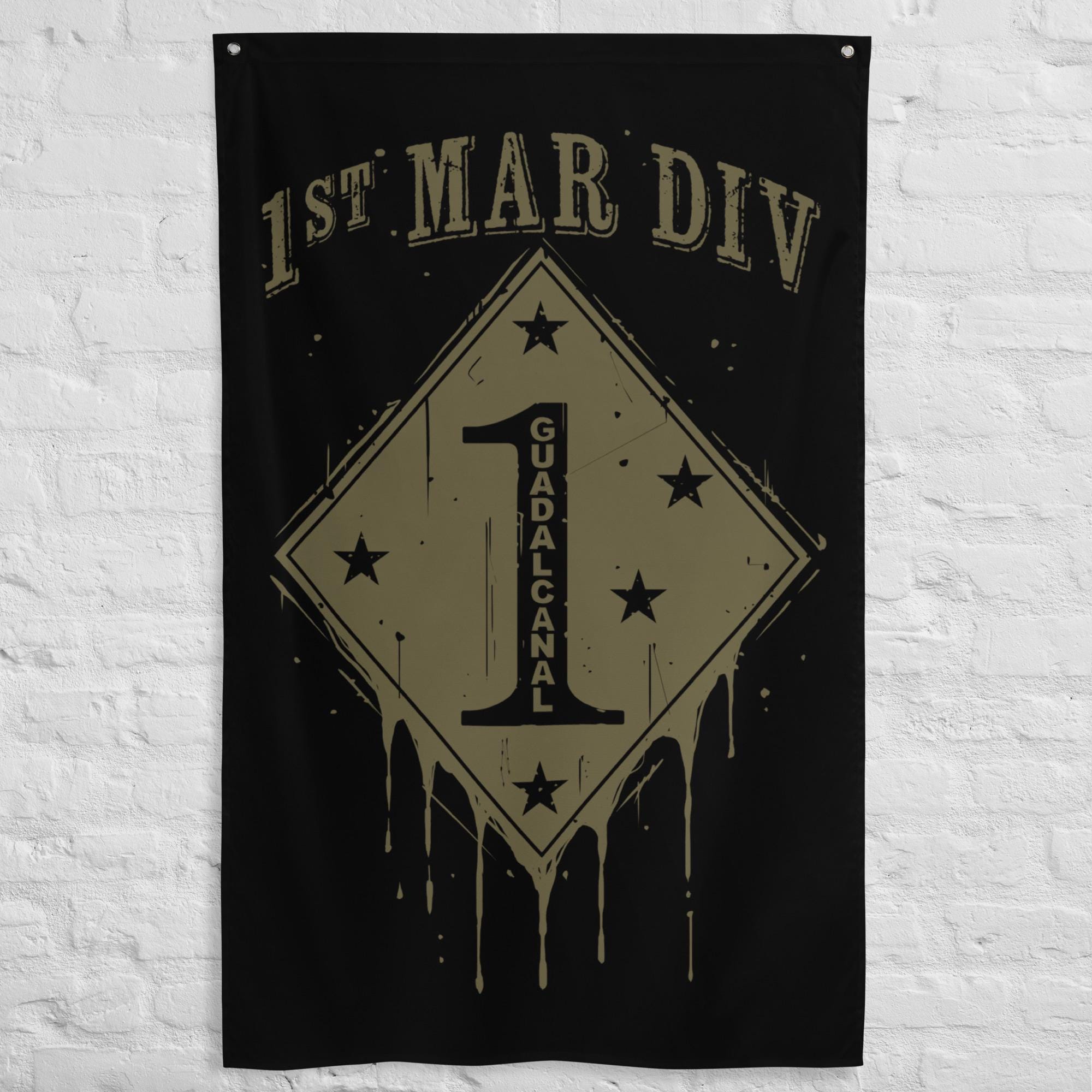 1st Marine Division Flag, ONE SIDED Wall Flag